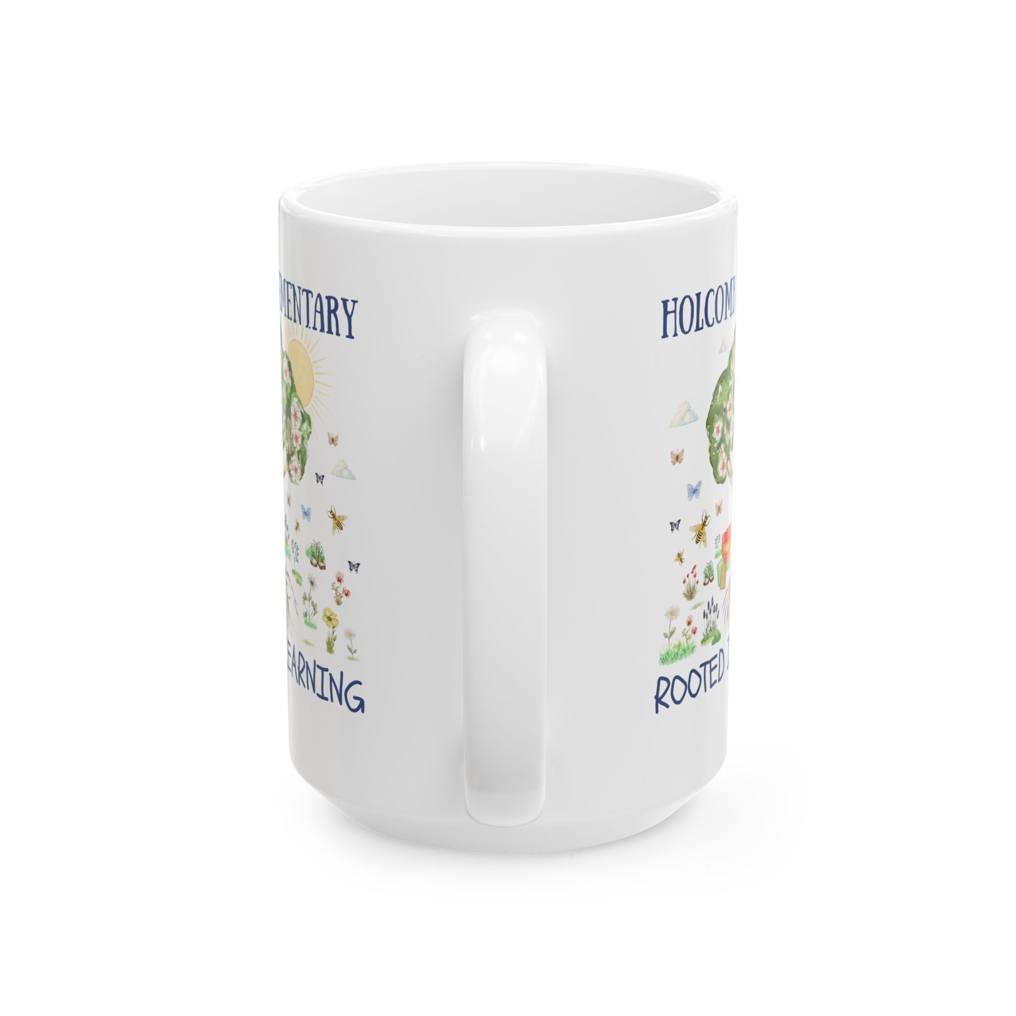 Holcomb Elementary School 15 Oz Coffee Mug: Rooted in Learning | FPS + Opal and June Coffee Mug, Fayetteville Public Schools - Opal and June