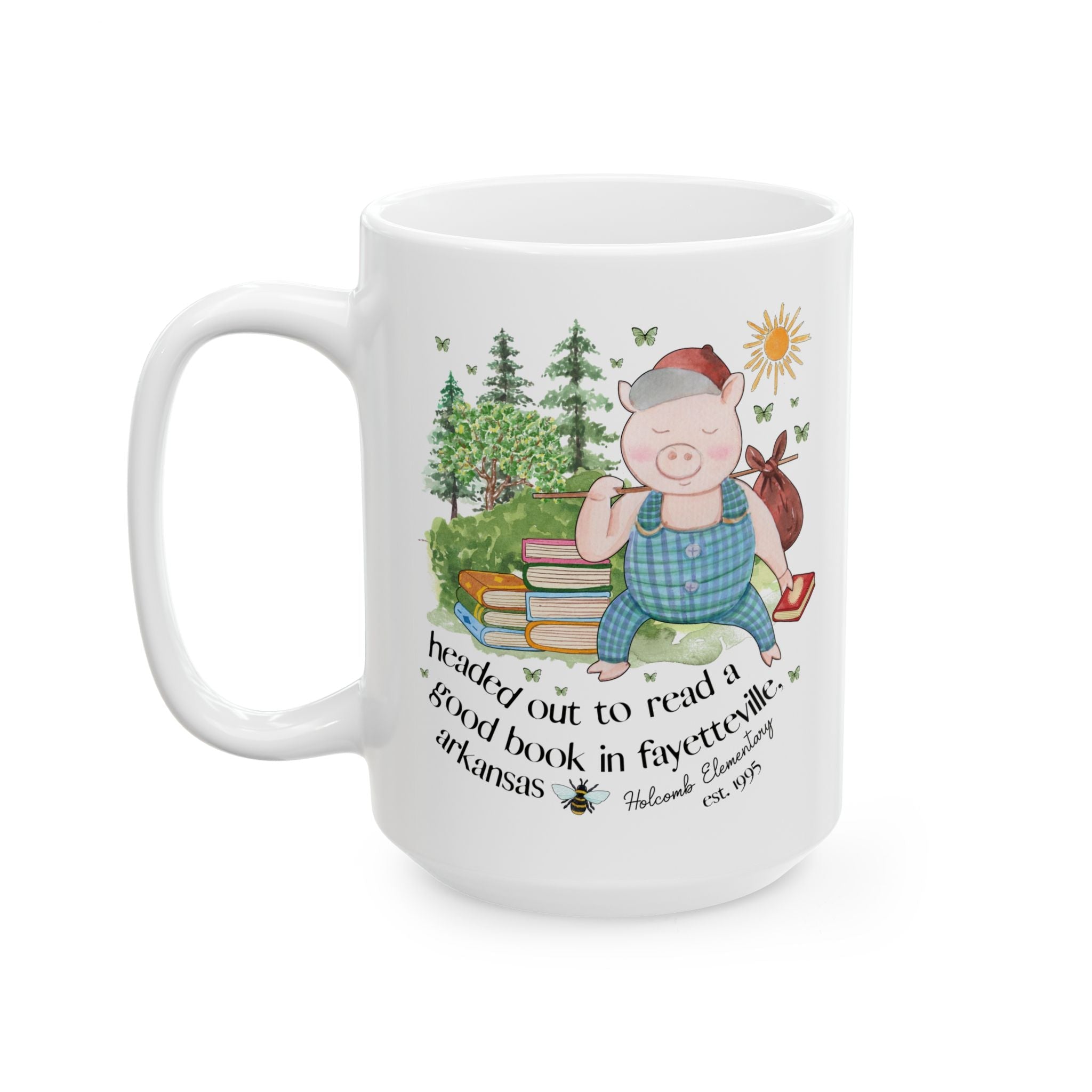 Holcomb Elementary School Coffee Mug: Headed Out to Read a Good Book - Opal and June