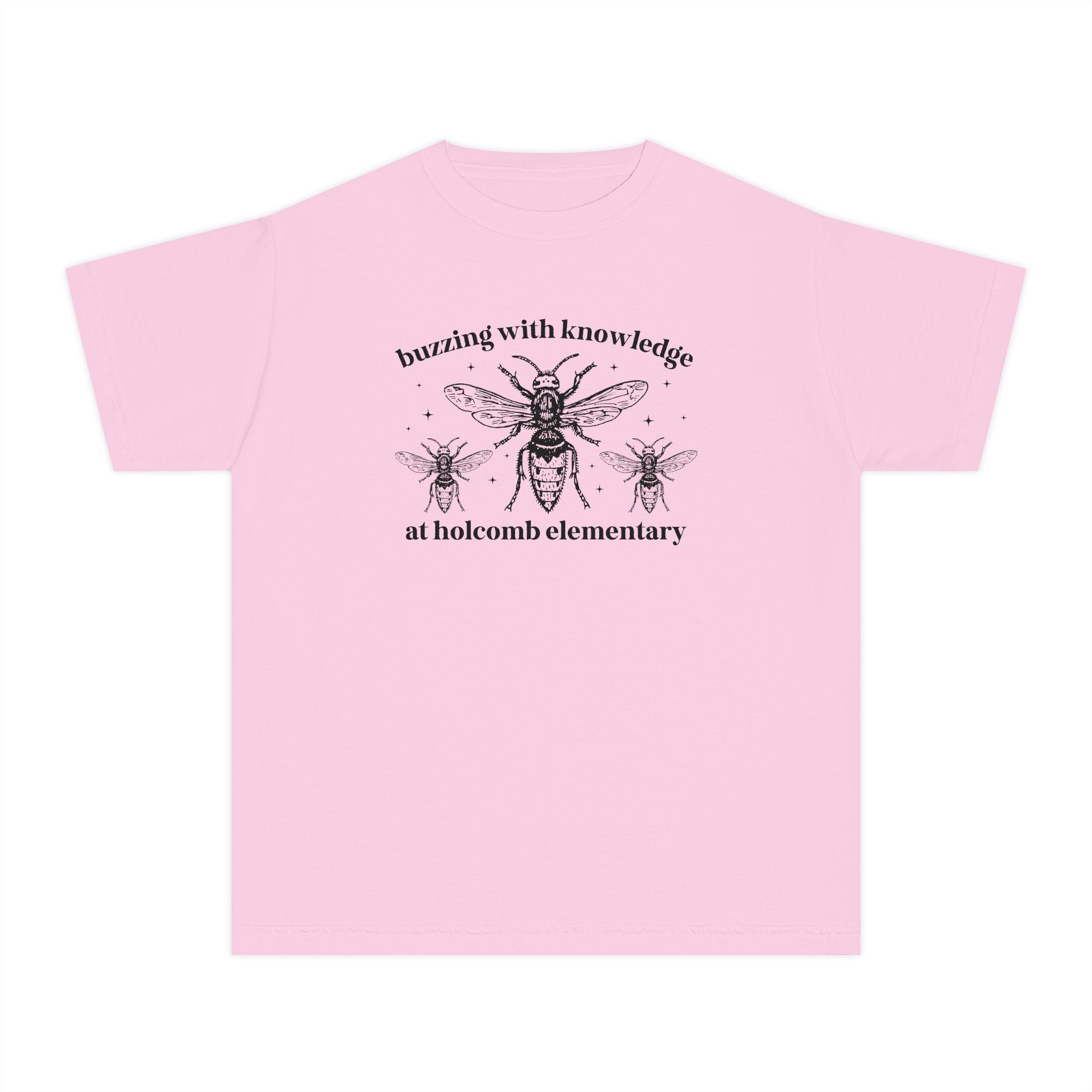 Holcomb Elementary School Kids Tee Shirt: Buzzing with Knowledge - Opal and June