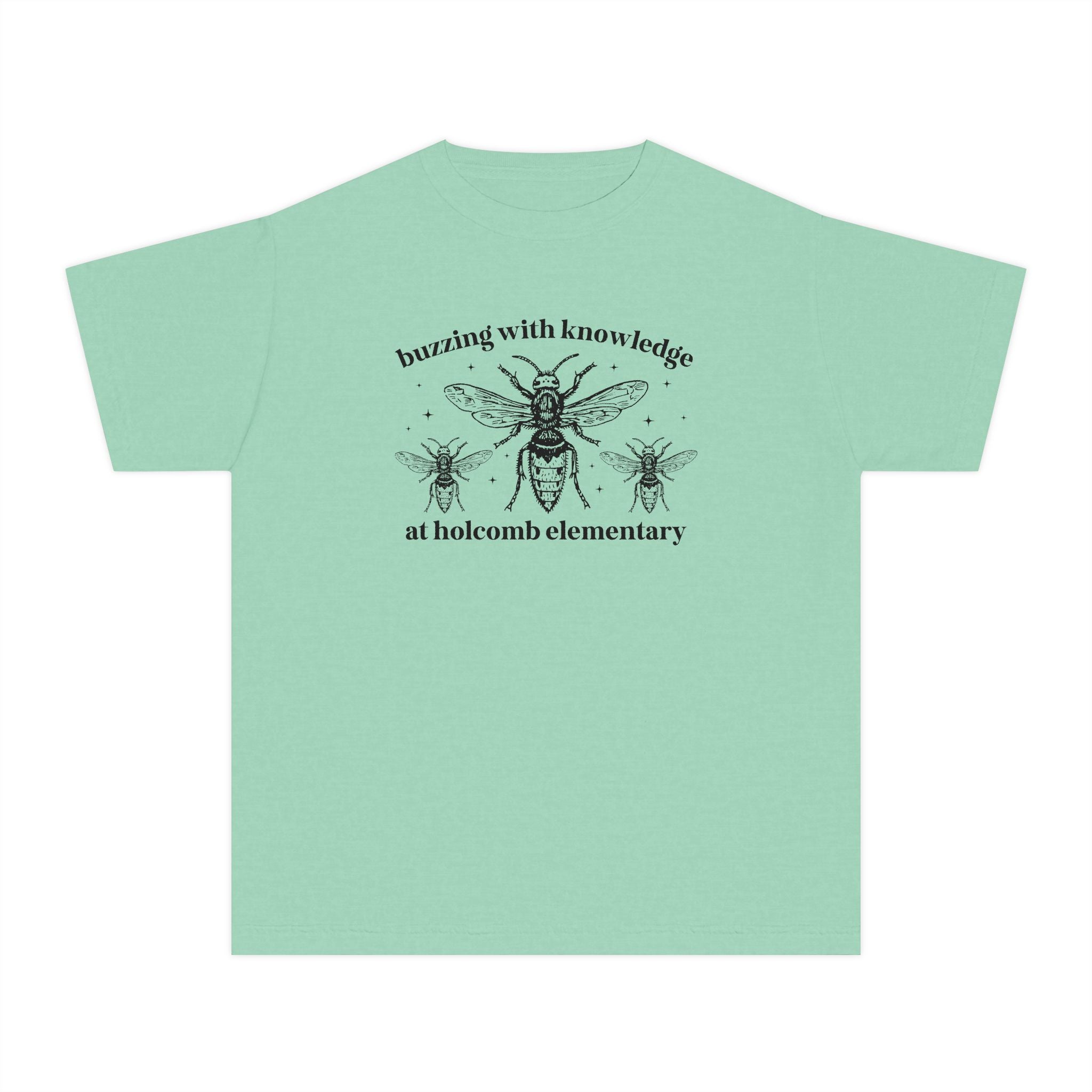 Holcomb Elementary School Kids Tee Shirt: Buzzing with Knowledge - Opal and June