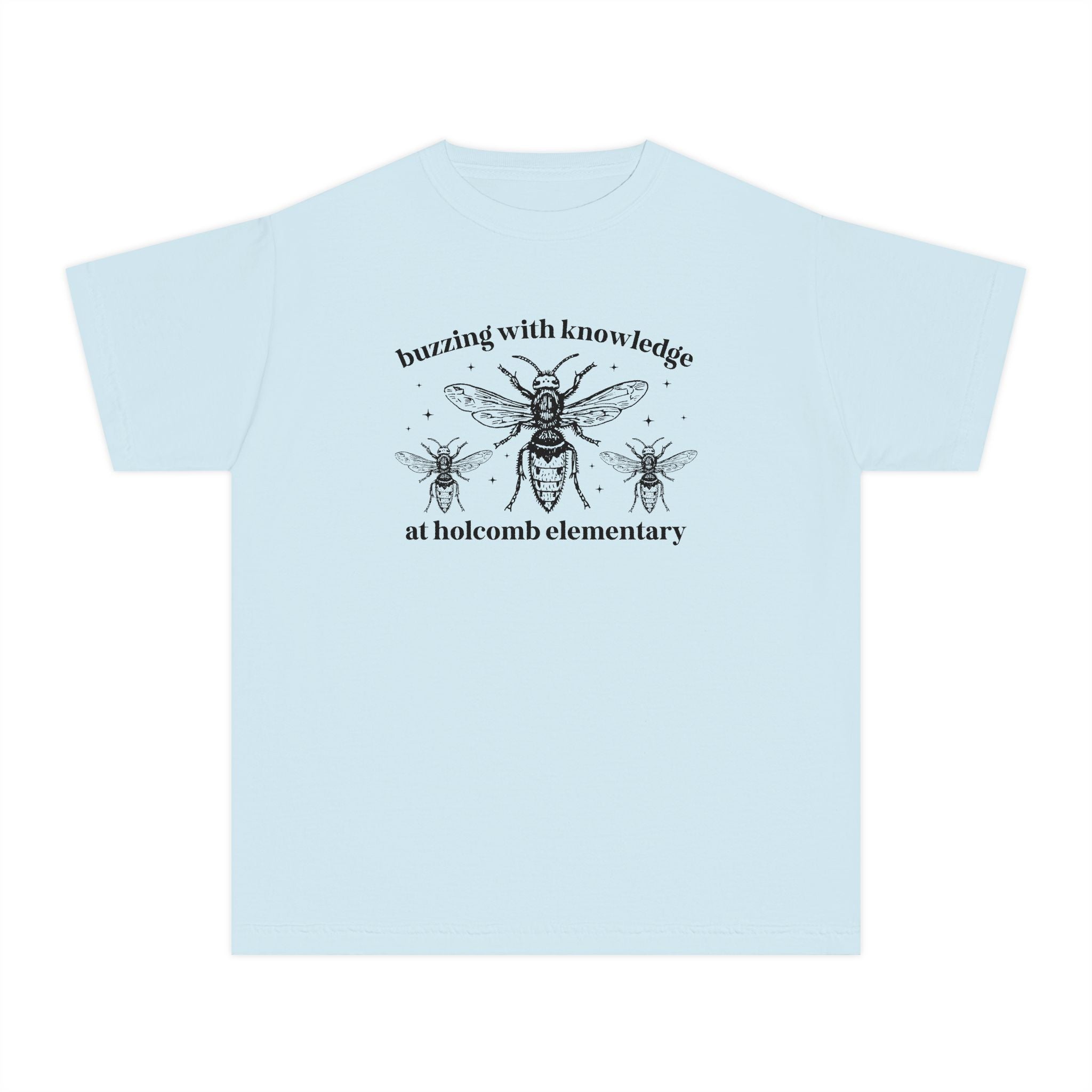 Holcomb Elementary School Kids Tee Shirt: Buzzing with Knowledge - Opal and June