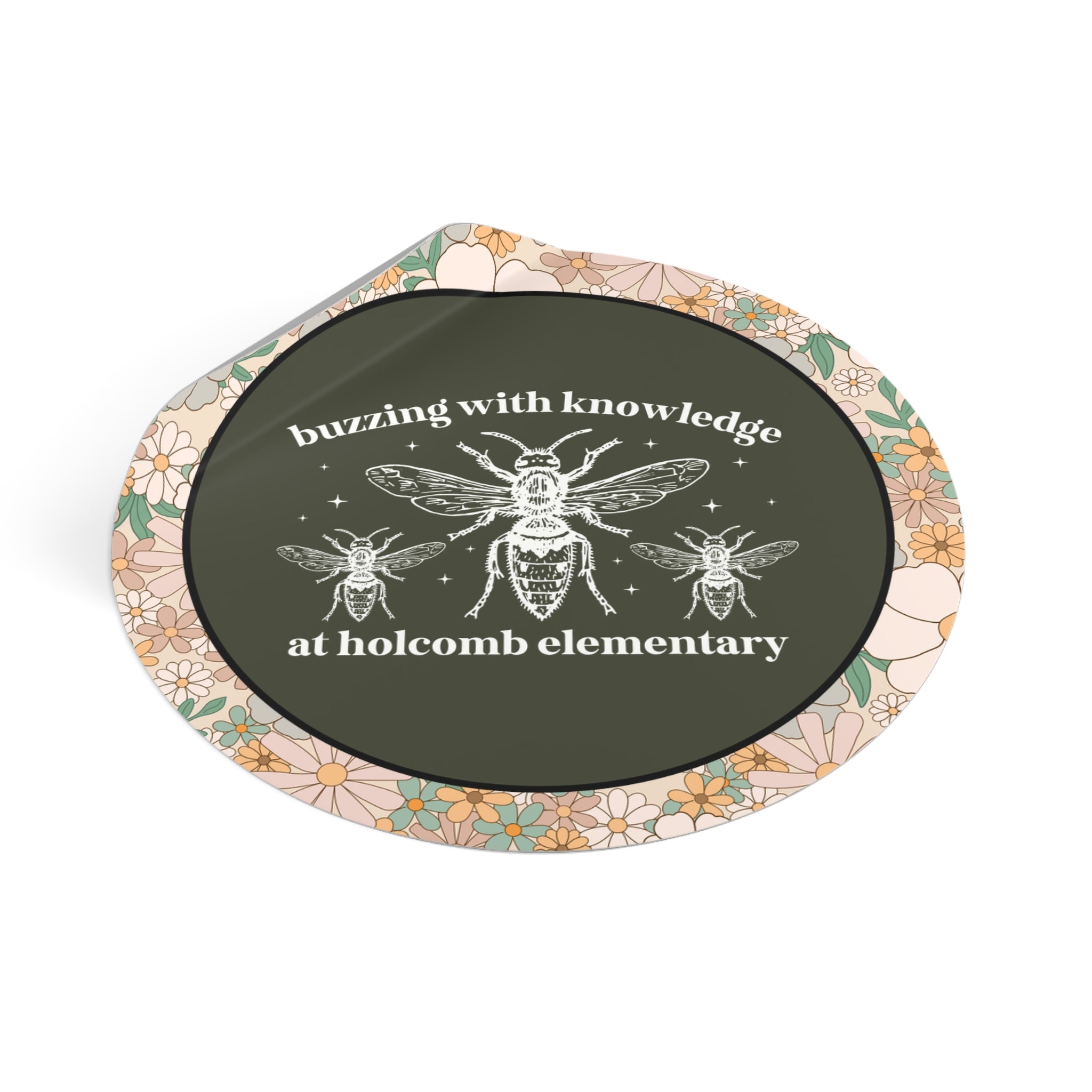 Holcomb Elementary School Sticker: Buzzing with Knowledge - Opal and June