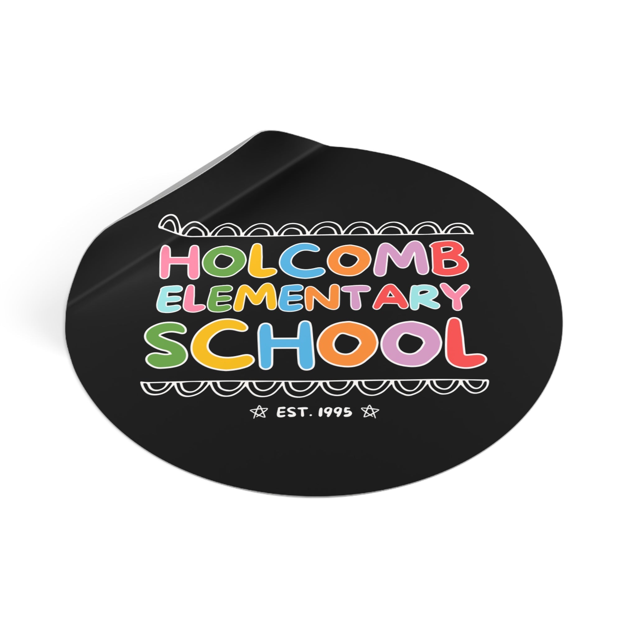 Holcomb Elementary School Sticker: Rainbow Letters | FPS + Opal and June Sticker, Fayetteville Public Schools - Opal and June