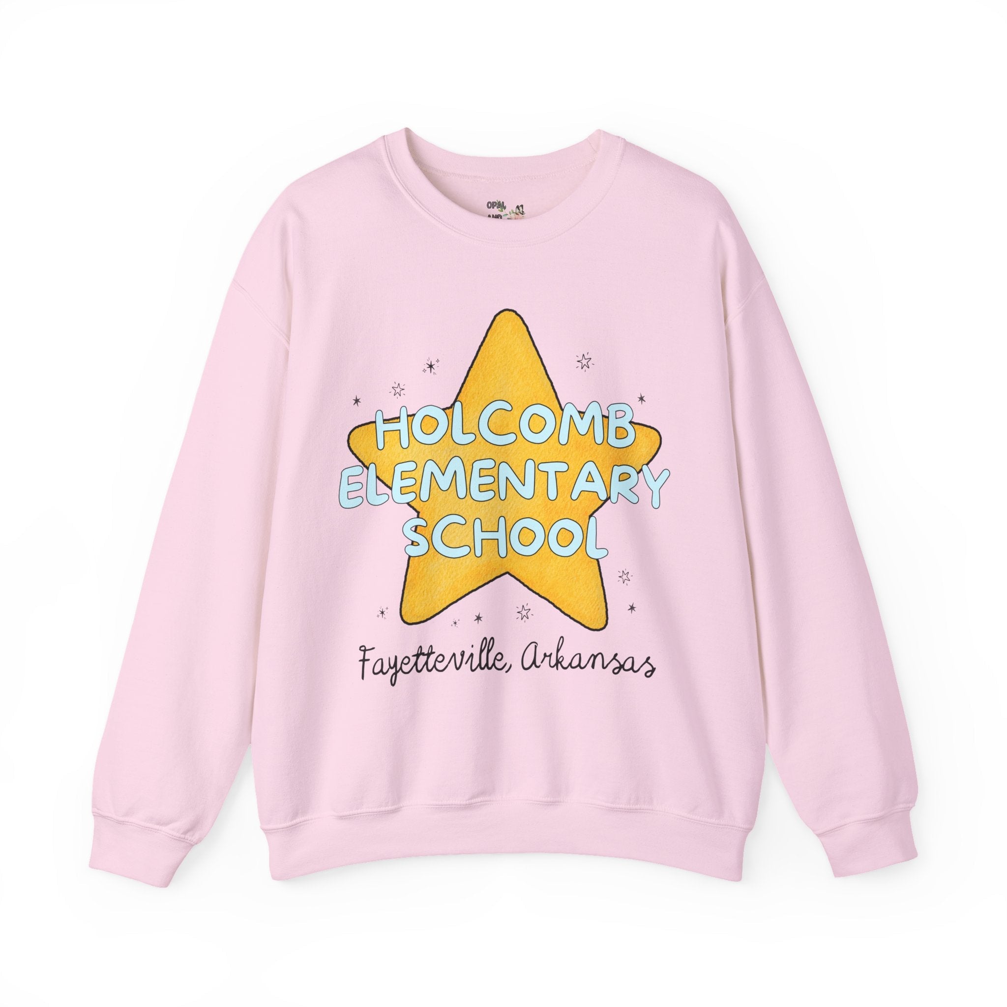 Holcomb Elementary School Sweatshirt: Star Design | FPS + Opal and June Sweatshirt, Fayetteville Public Schools - Opal and June