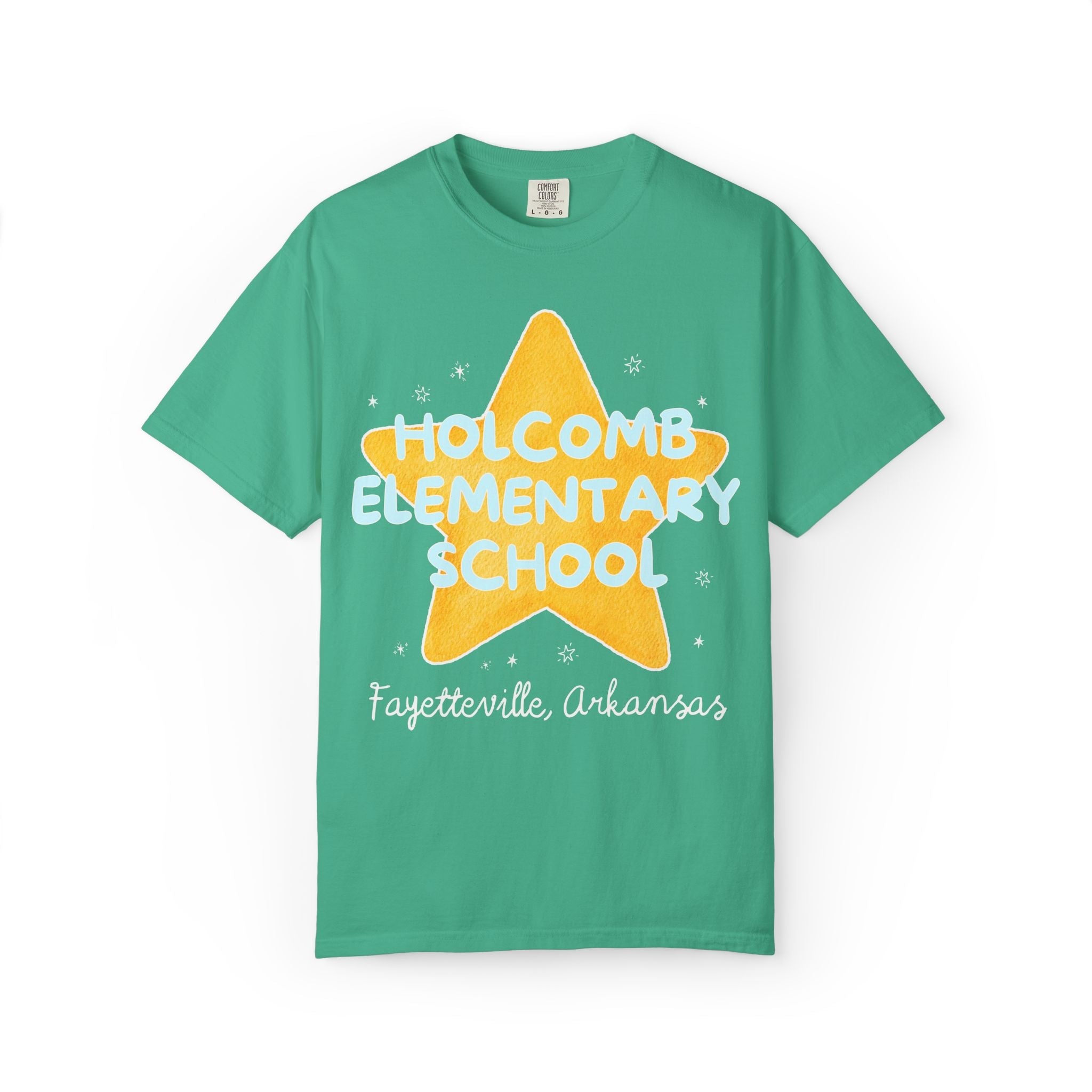 Holcomb Elementary School Tee Shirt: Star Design | FPS + Opal and June Tee Shirt, Fayetteville Public Schools - Opal and June