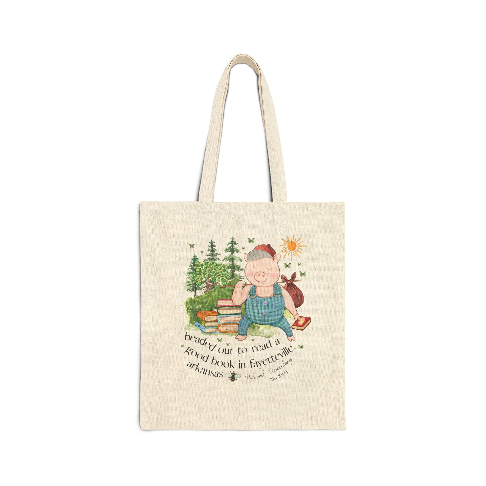 Holcomb Elementary School Tote Bag: Headed Out to Read a Good Book - Opal and June