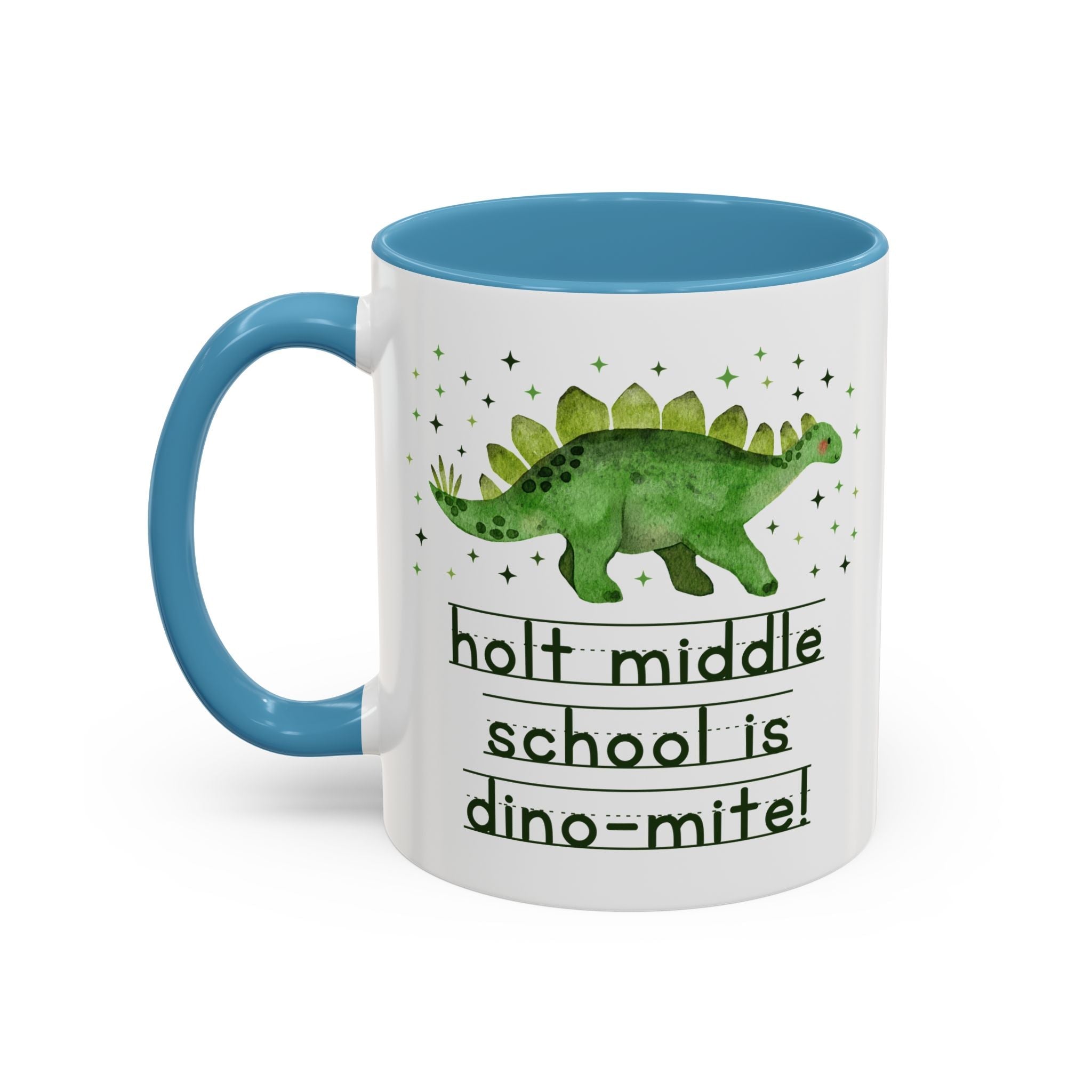 Holt Middle School is Dino - Mite 11 Oz Coffee Mug | FPS + Opal and June Coffee Mug, Fayetteville Public Schools - Opal and June