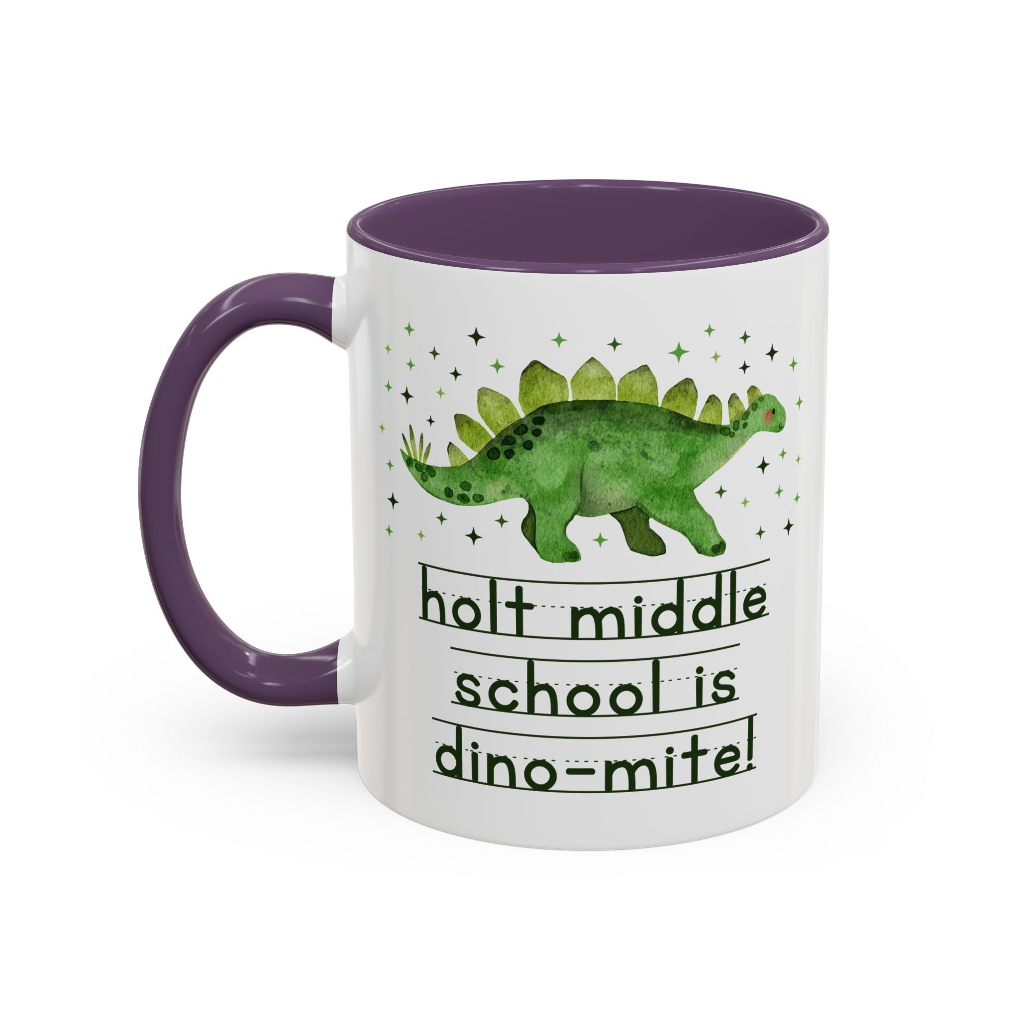 Holt Middle School is Dino - Mite 11 Oz Coffee Mug | FPS + Opal and June Coffee Mug, Fayetteville Public Schools - Opal and June
