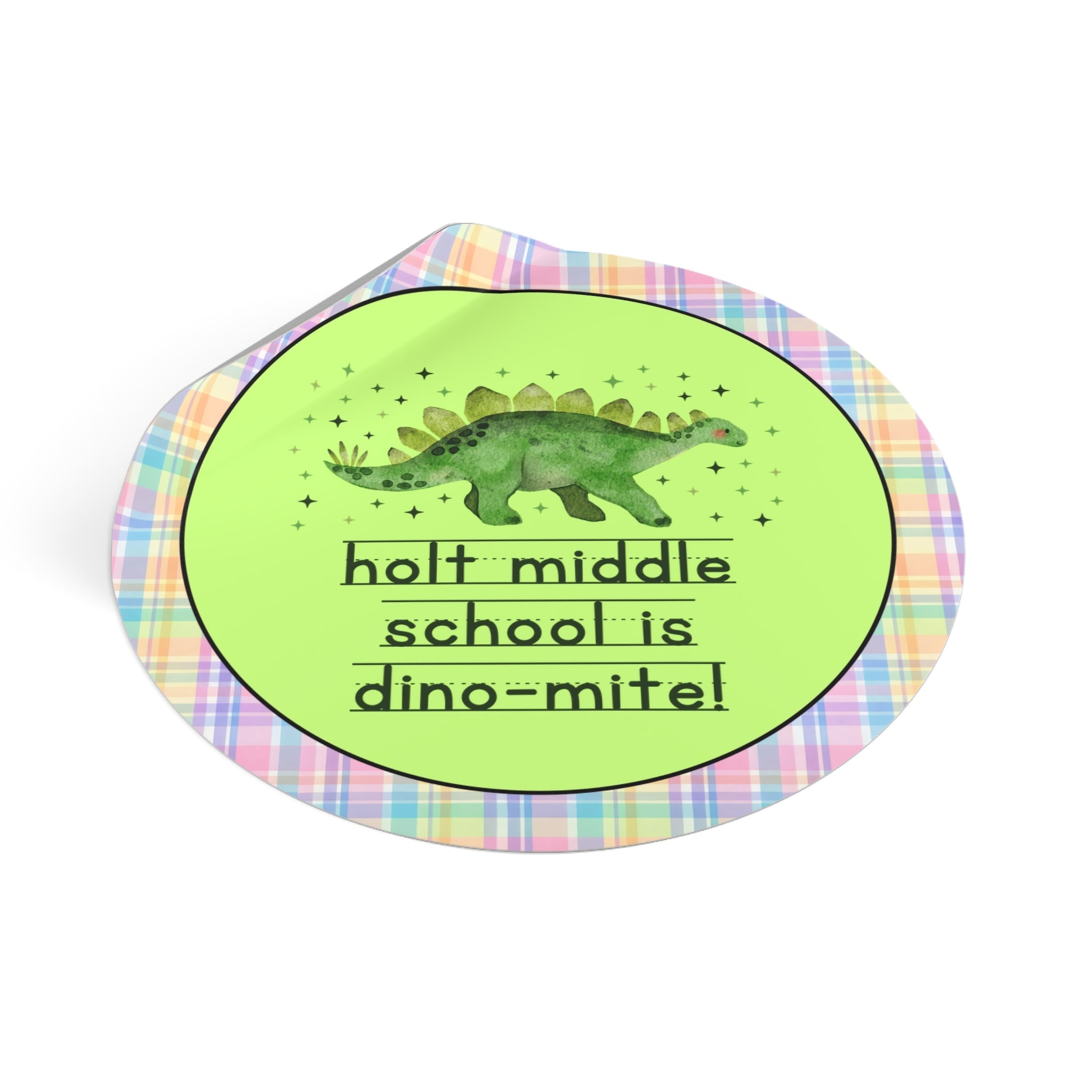 Holt Middle School is Dino - Mite Sticker | FPS + Opal and June Sticker, Fayetteville Public Schools - Opal and June