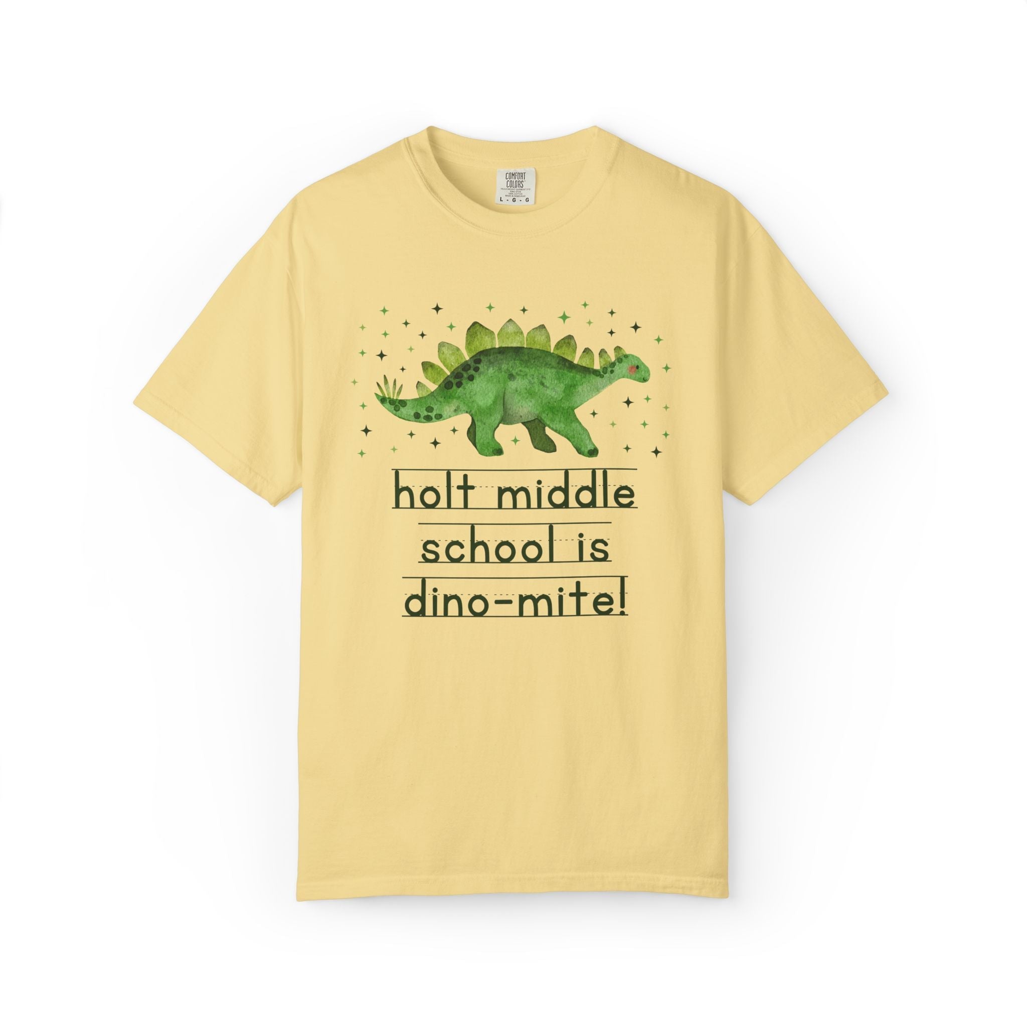 Holt Middle School is Dino - Mite Tee Shirt | FPS + Opal and June Tee Shirt, Fayetteville Public Schools - Opal and June