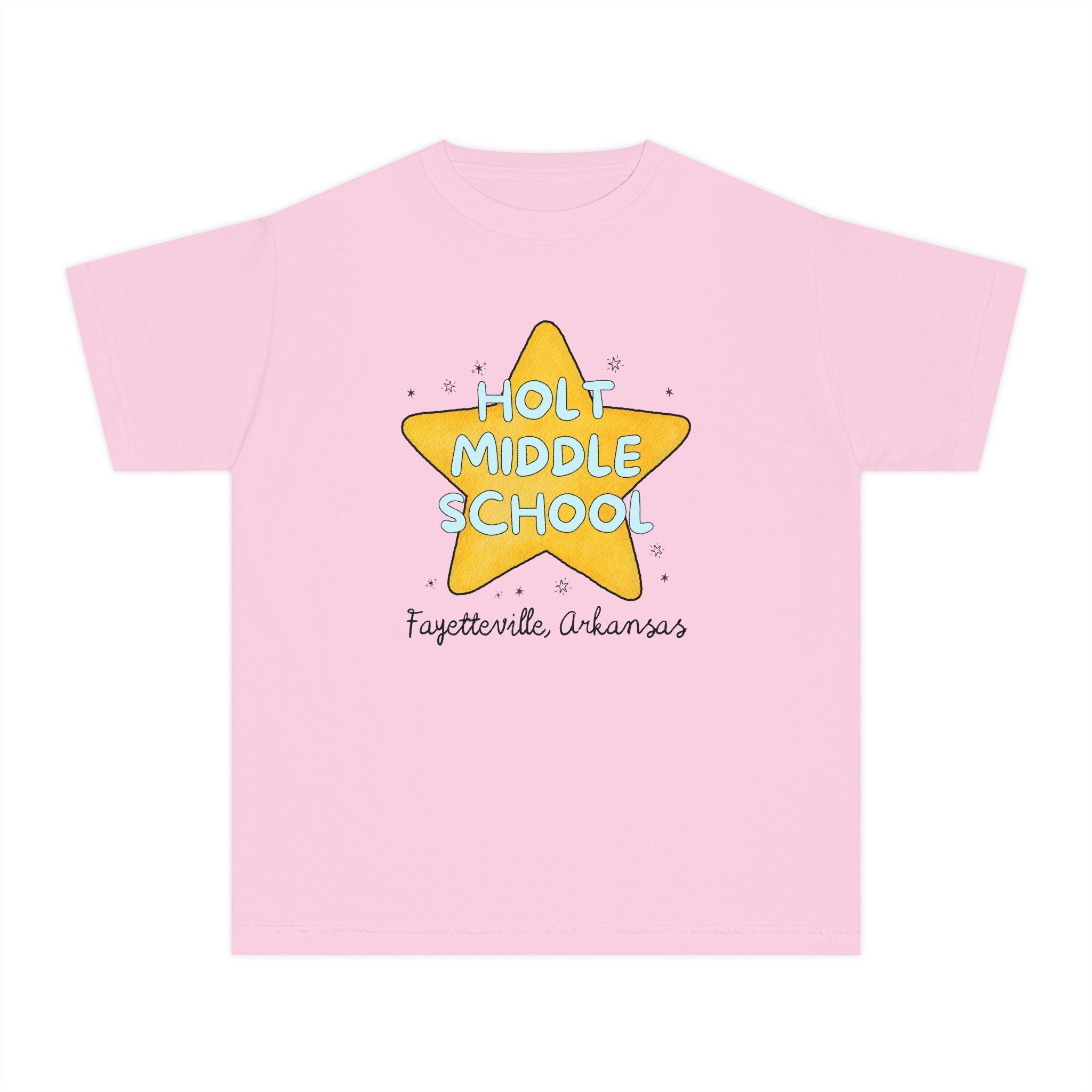 Holt Middle School Kids Tee Shirt: Retro Star with Blue Text - Opal and June