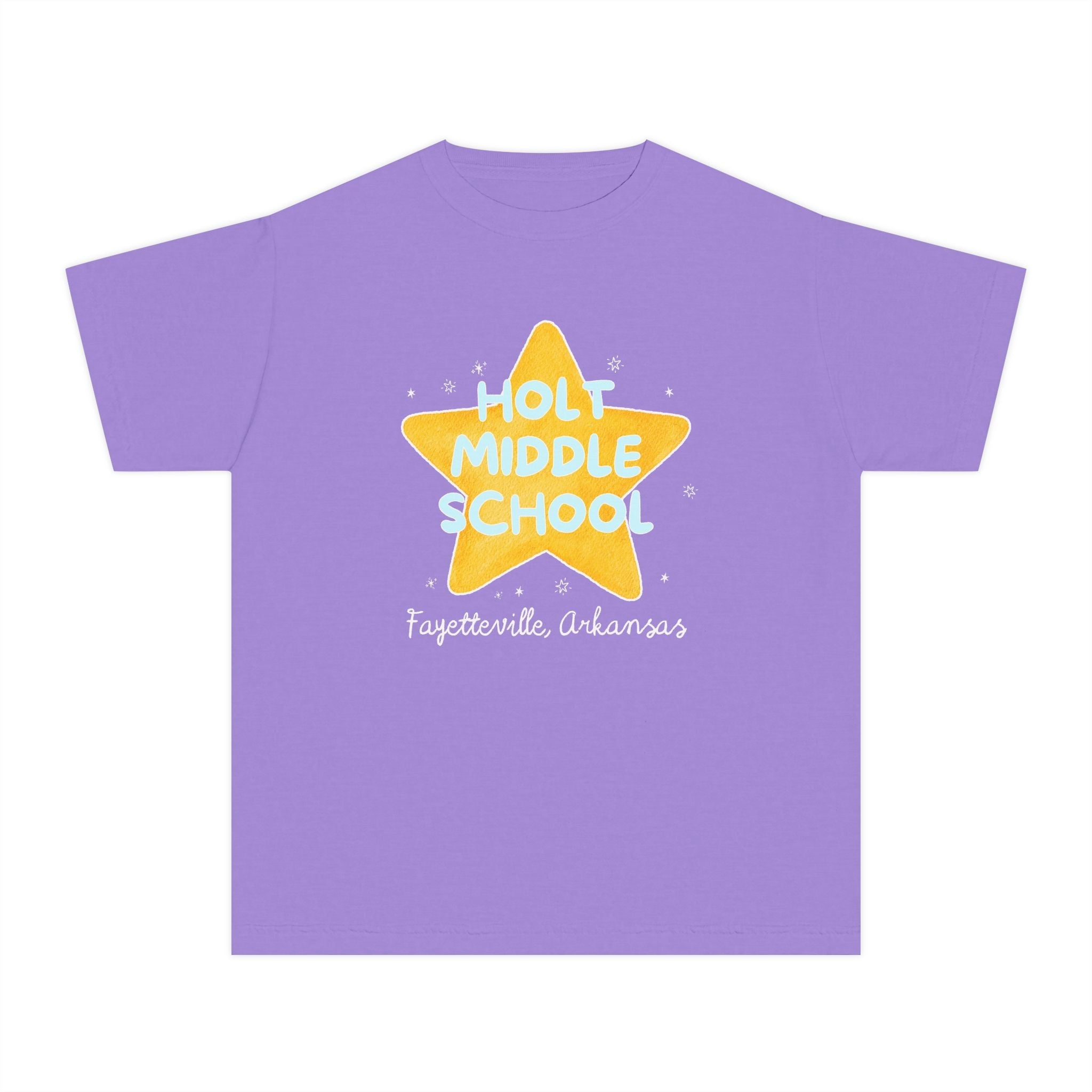Holt Middle School Kids Tee Shirt: Retro Star with Blue Text - Opal and June