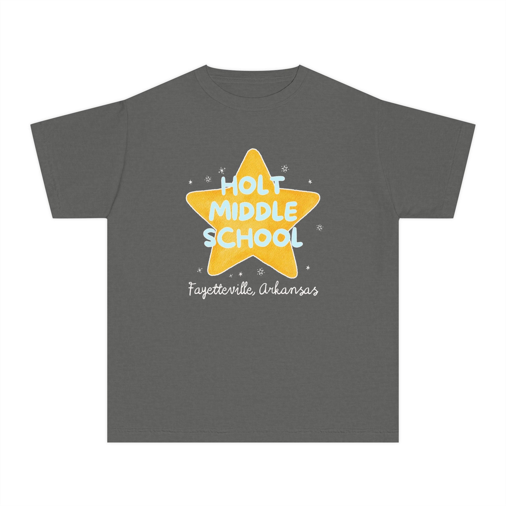 Holt Middle School Kids Tee Shirt: Retro Star with Blue Text - Opal and June