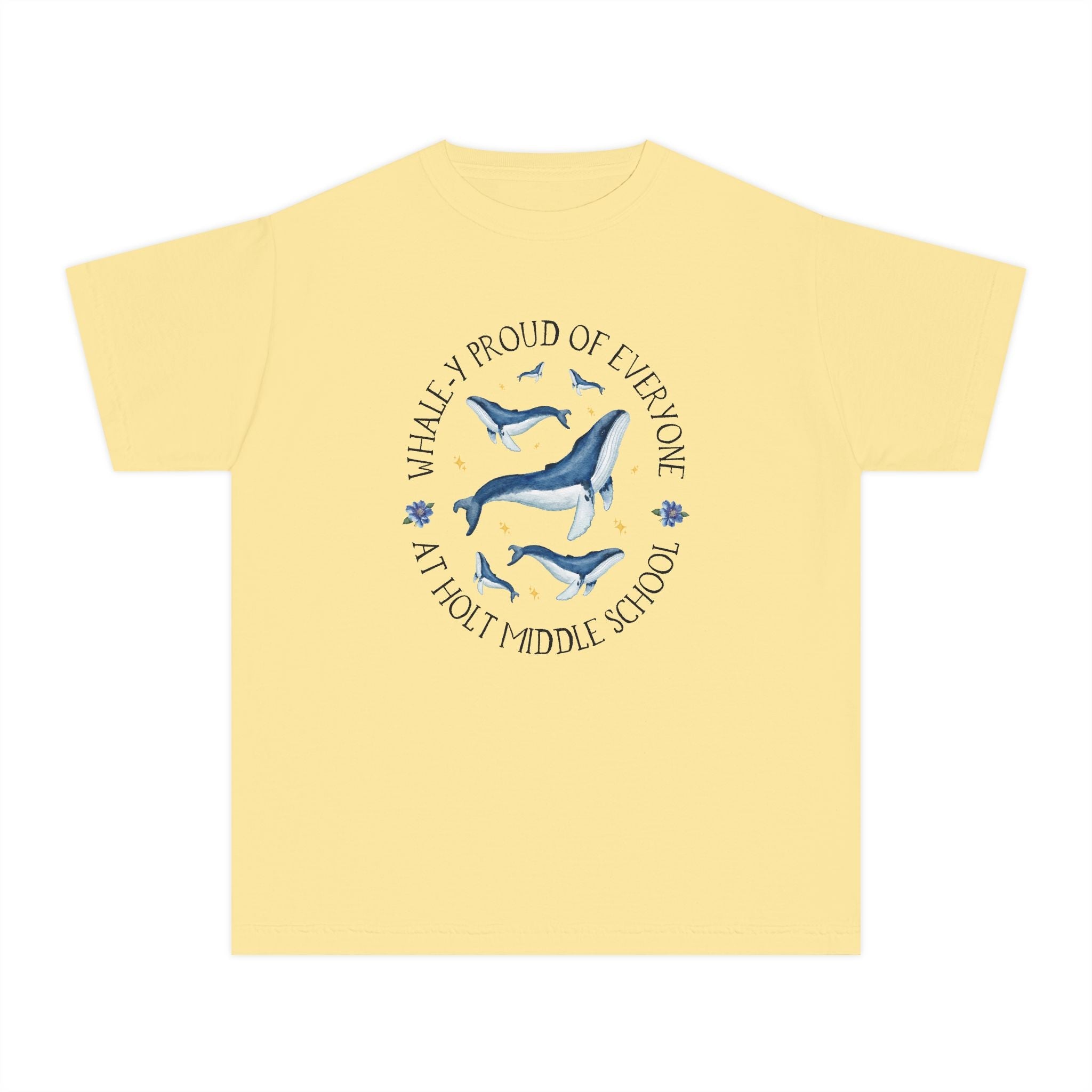 Holt Middle School Kids Tee Shirt: Whale - y Proud | FPS + Opal and June Kids Tee Shirt, Fayetteville Public Schools - Opal and June