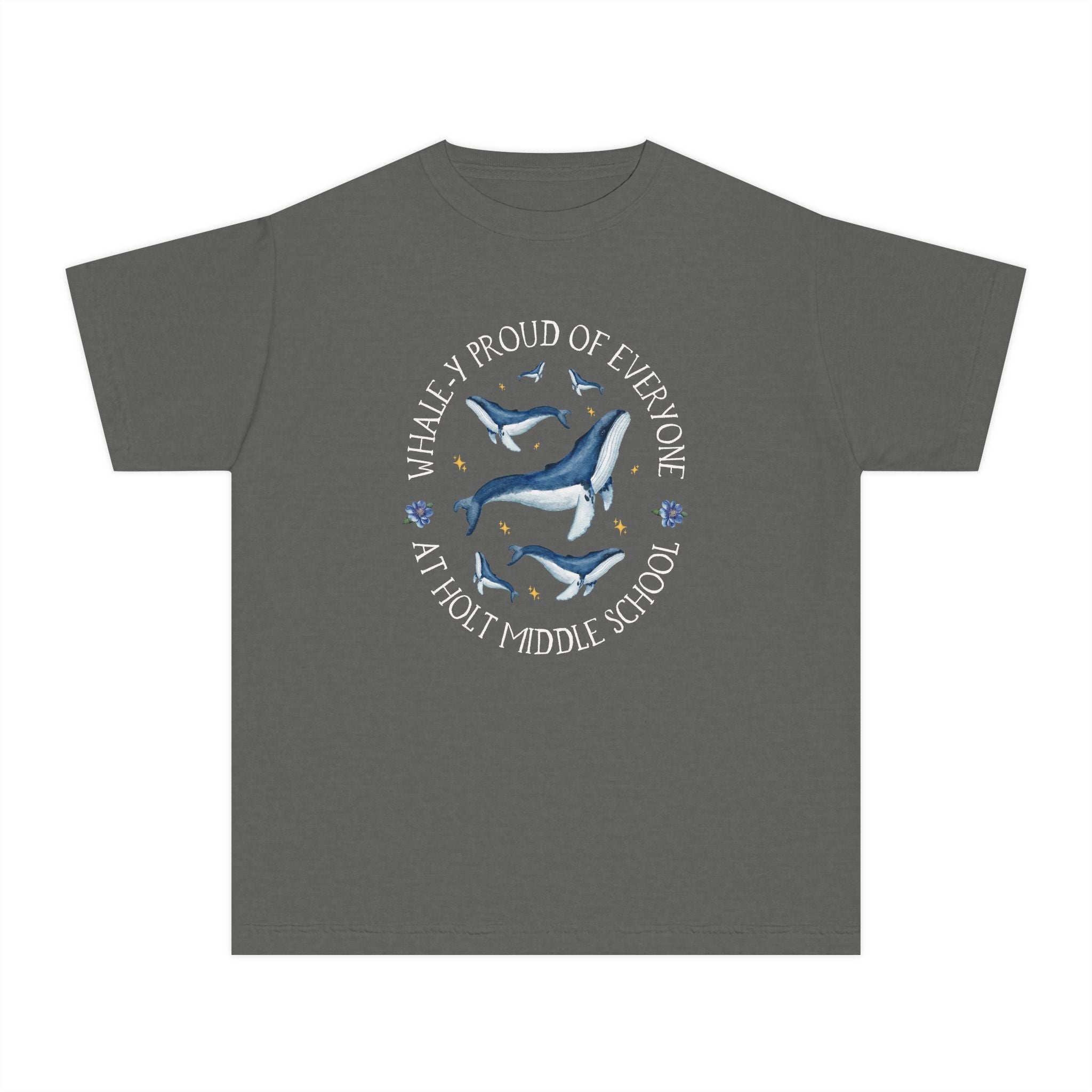 Holt Middle School Kids Tee Shirt: Whale - y Proud | FPS + Opal and June Kids Tee Shirt, Fayetteville Public Schools - Opal and June