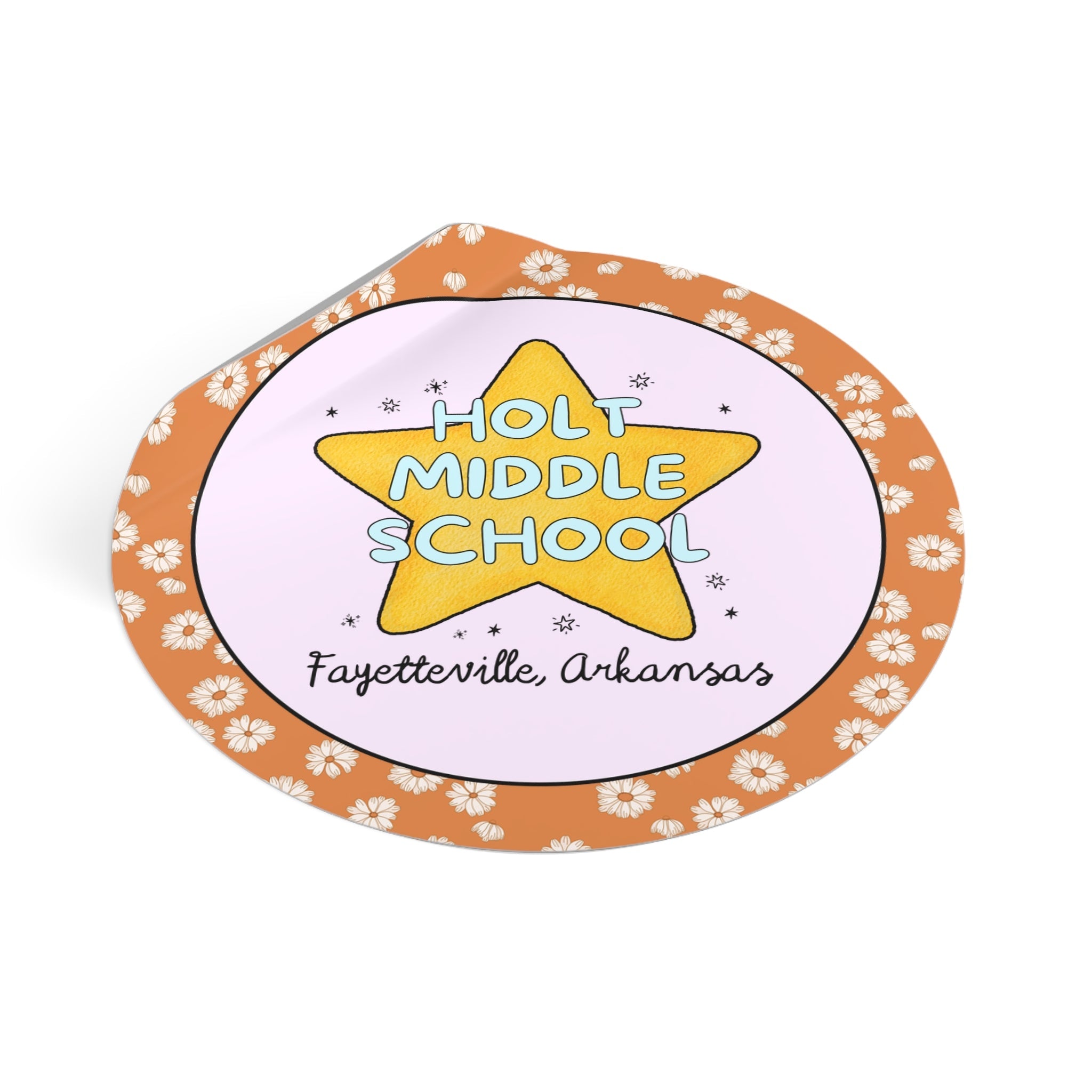 Holt Middle School Sticker: Retro Star with Blue Text - Opal and June