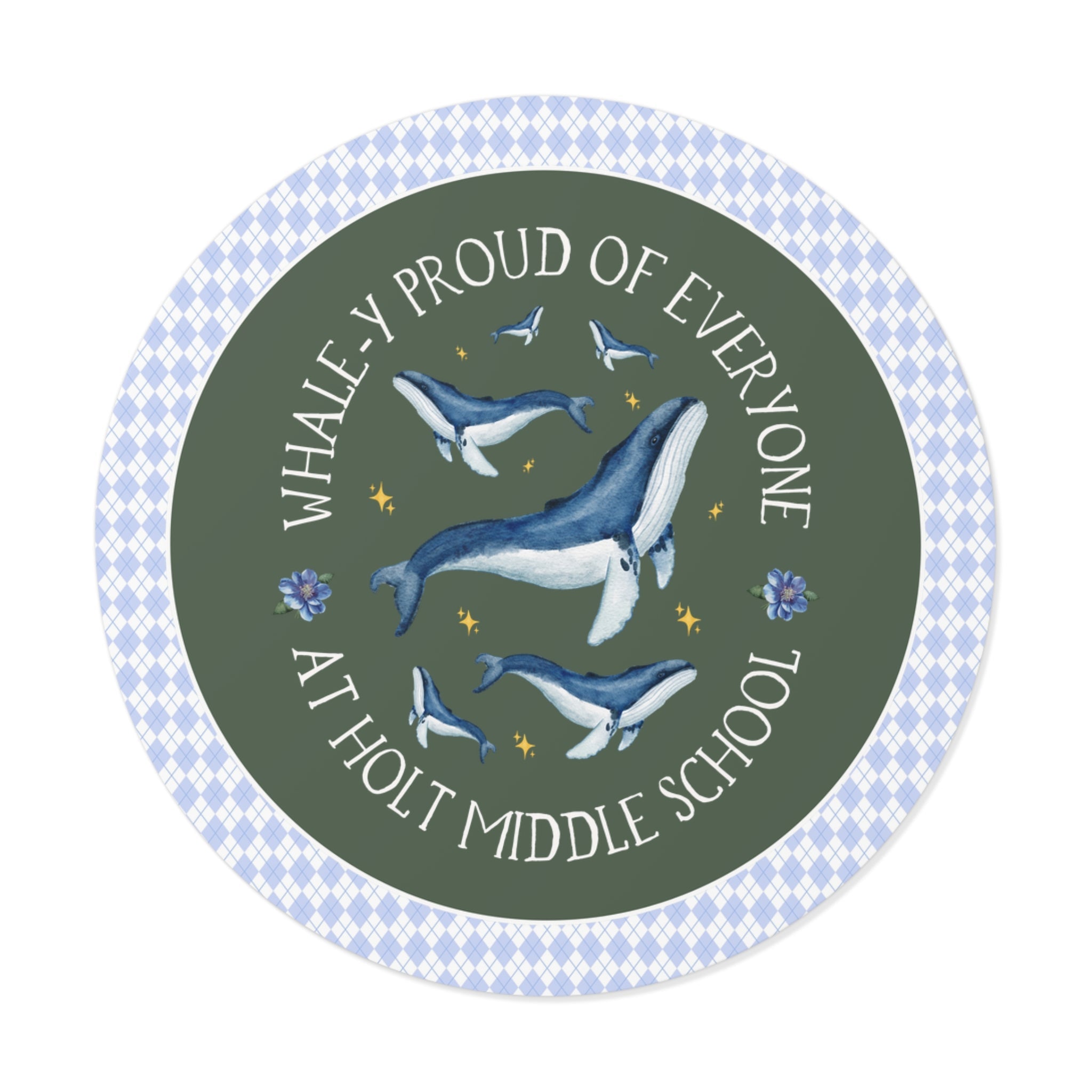 Holt Middle School Sticker: Whale - y Proud | FPS + Opal and June Sticker, Fayetteville Public Schools - Opal and June