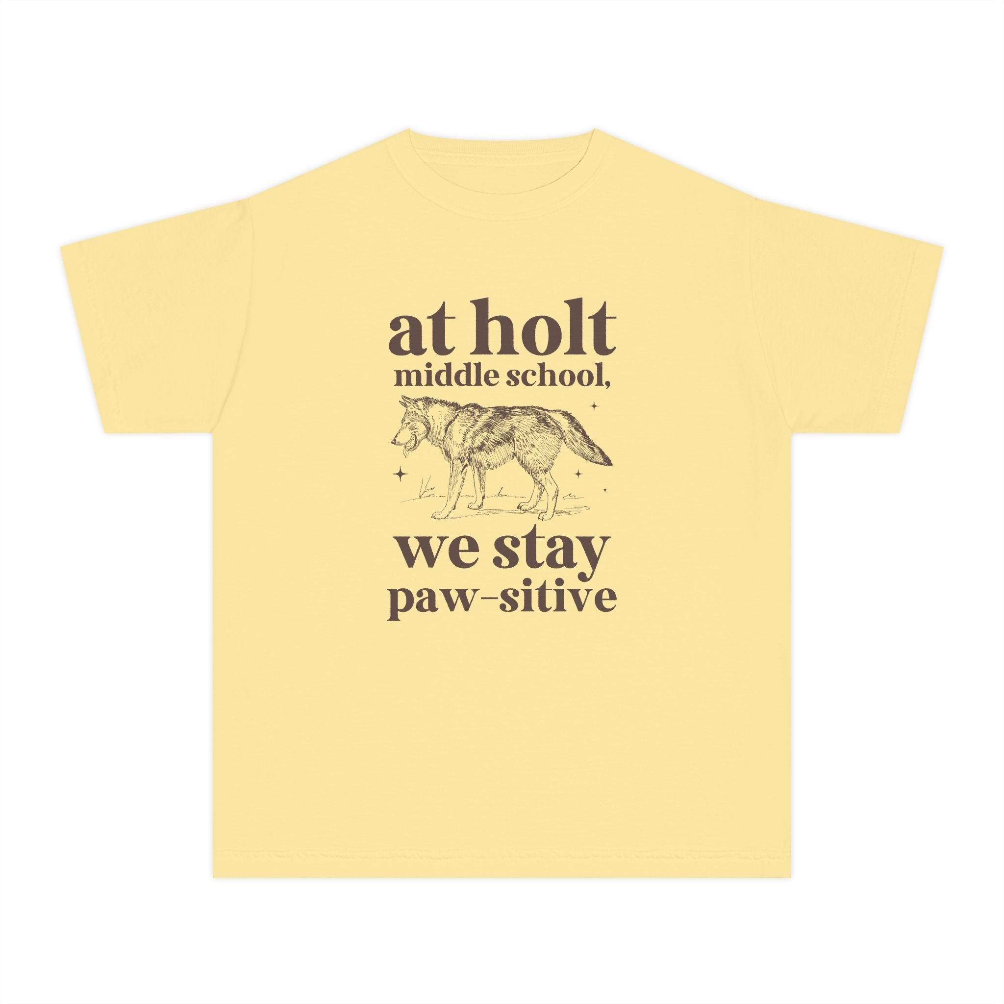 Holt Middle School: We Stay Paw - sitive | FPS + Opal and June Kids Tee Shirt, Fayetteville Public Schools - Opal and June