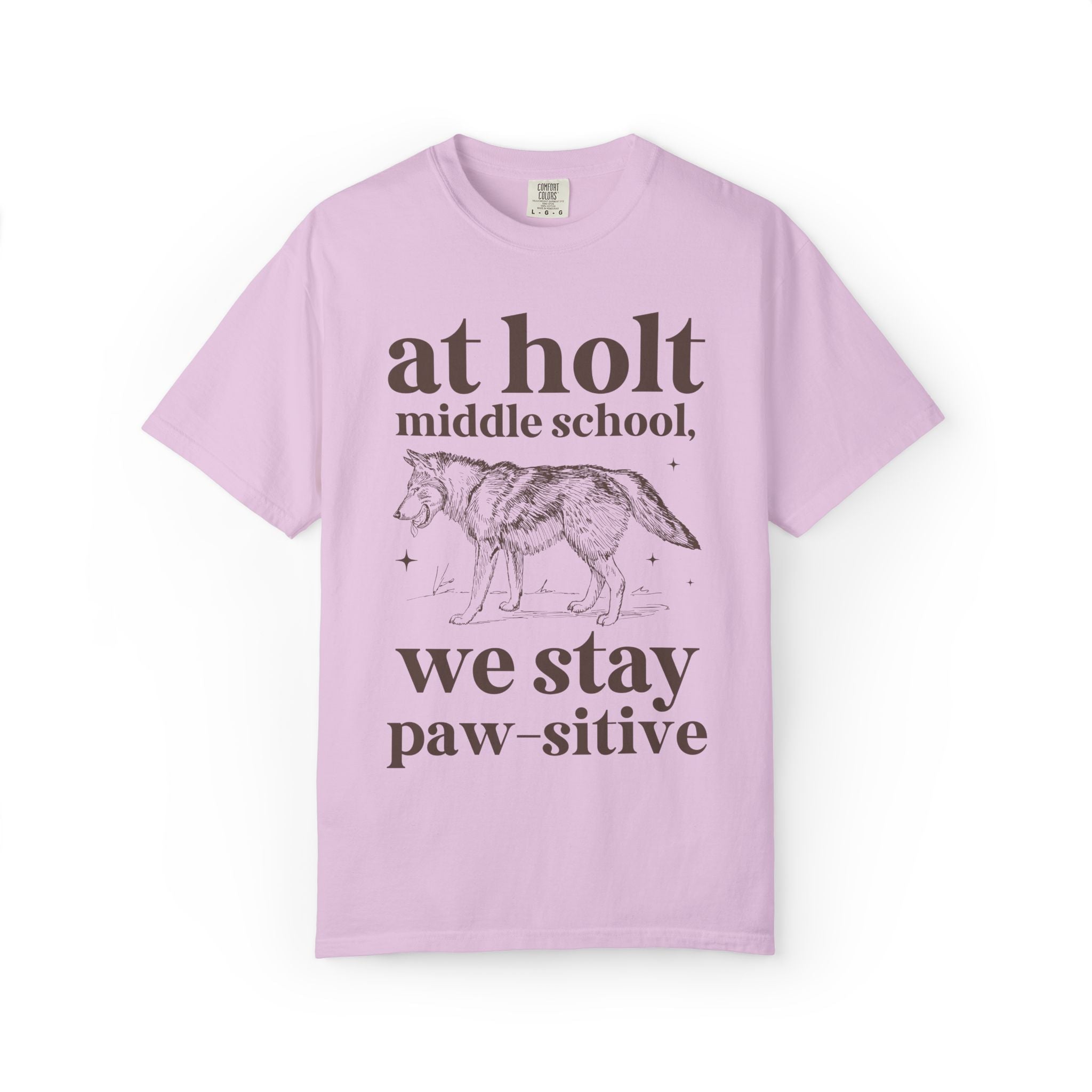 Holt Middle School: We Stay Paw - sitive | FPS + Opal and June Tee Shirt, Fayetteville Public Schools - Opal and June
