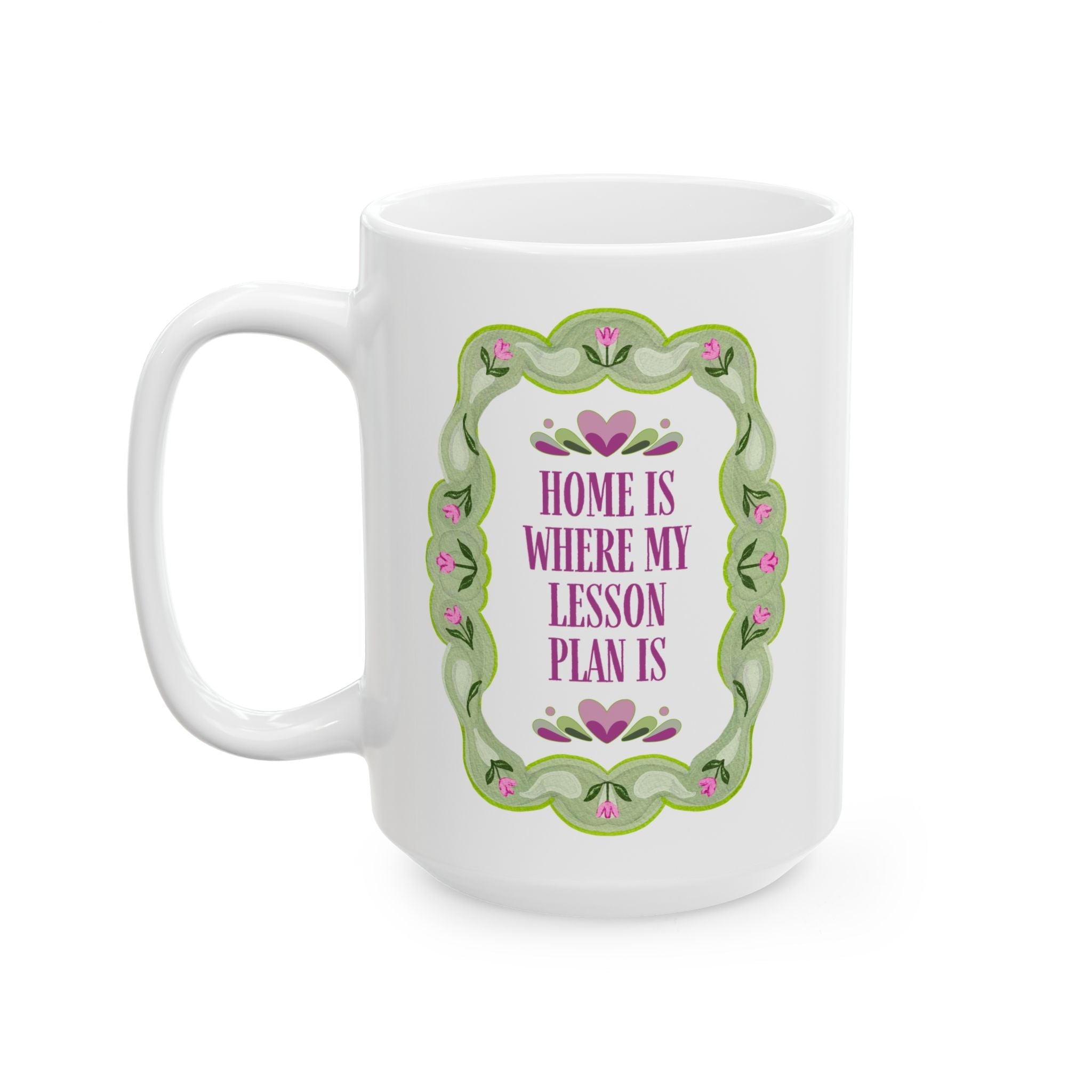 Home is Where My Lesson Plan Is: Nostalgic 90s Aesthetic Coffee Mug for Teacher, Cute Teacher Appreciation Gift for End of School - Opal and June