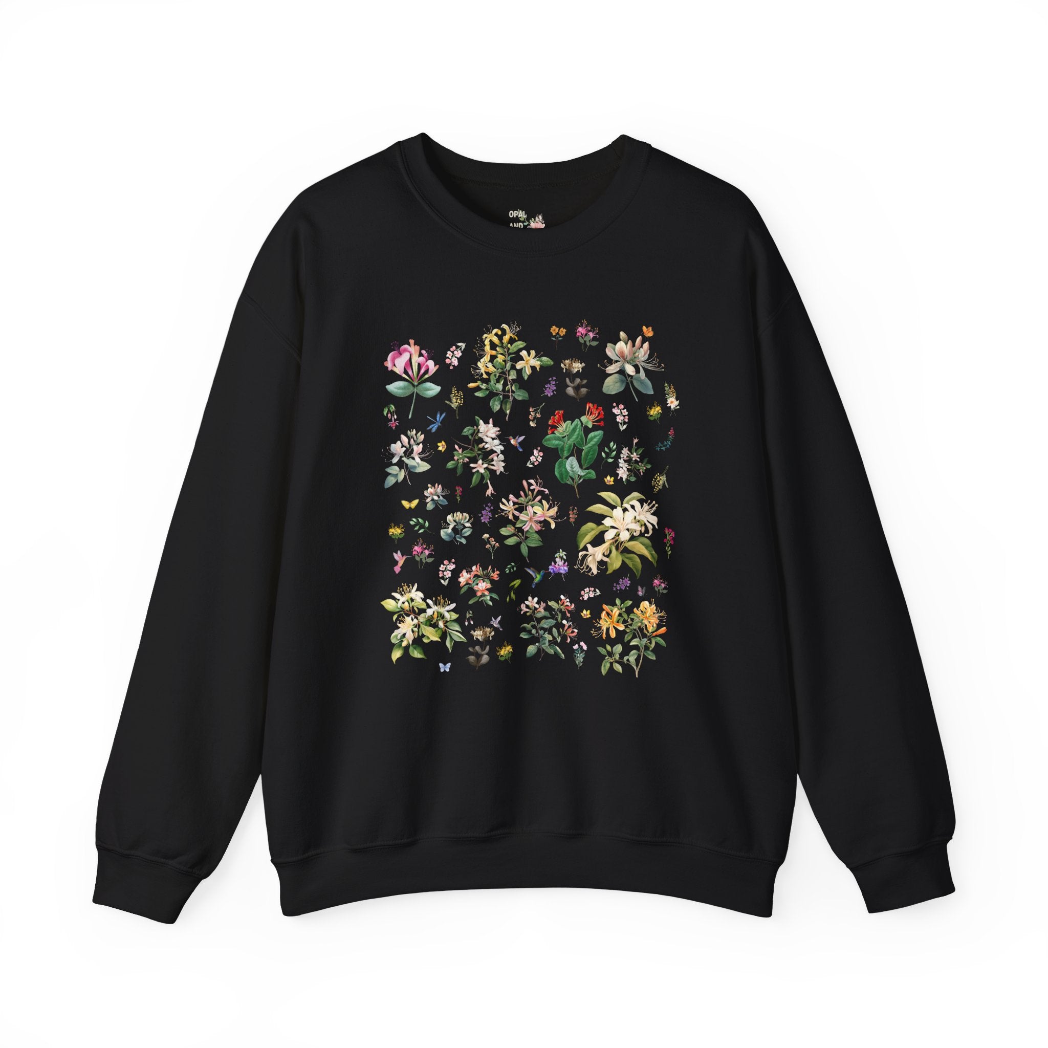 Honeysuckle Flower Sweatshirt, Mom Who Loves Flowers, June Birth Month Gift for Mother's Day, Cute Birthday Present for Daughter who Gardens - Opal and June