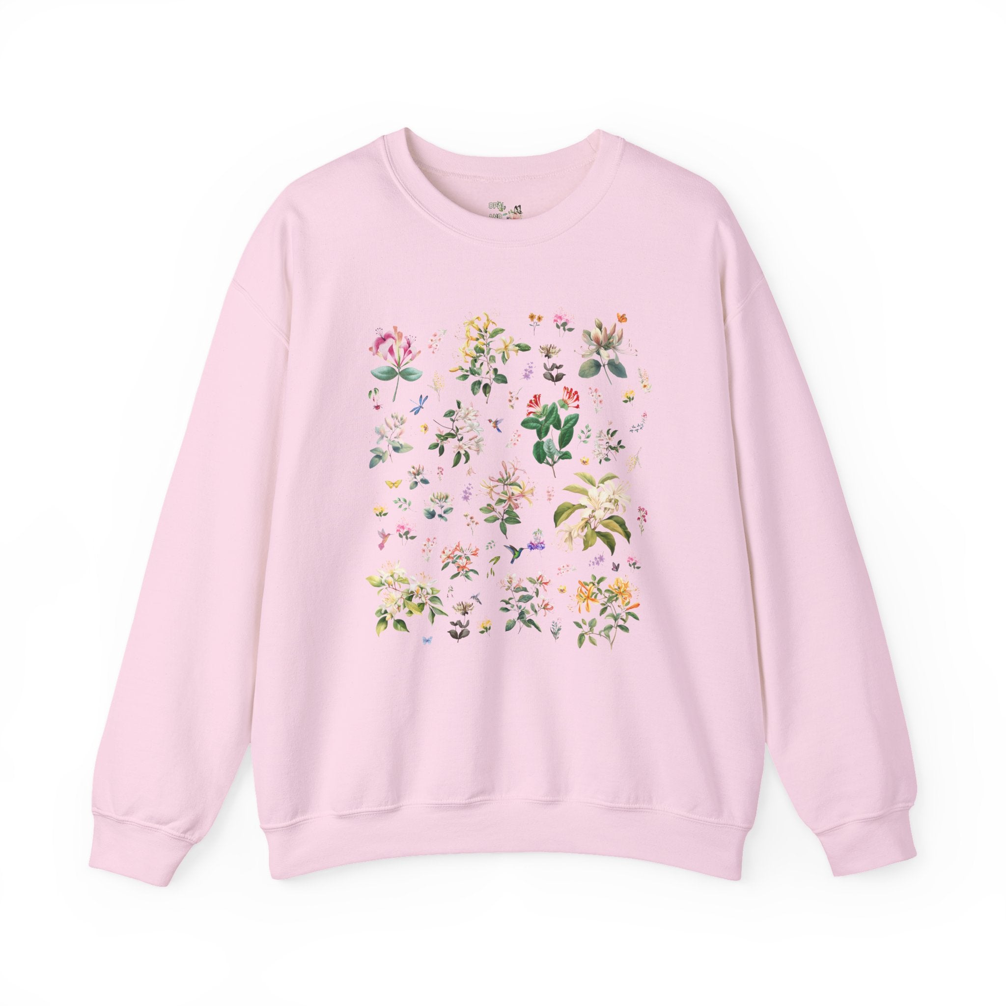 Honeysuckle Flower Sweatshirt, Mom Who Loves Flowers, June Birth Month Gift for Mother's Day, Cute Birthday Present for Daughter who Gardens - Opal and June