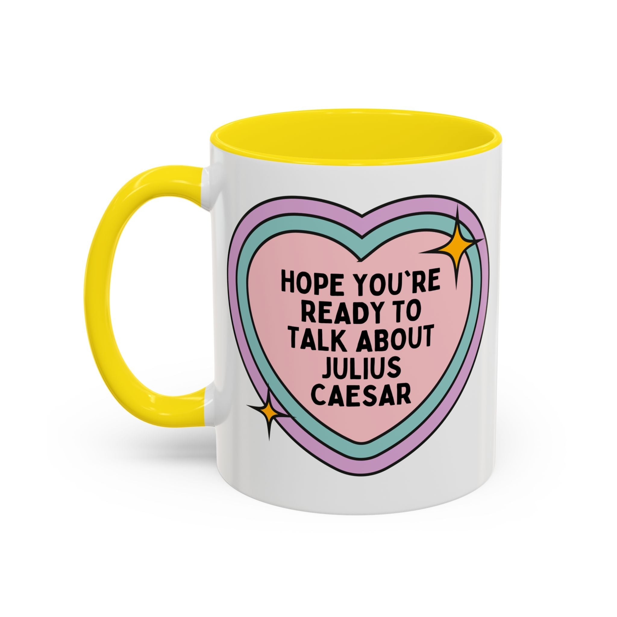 Hope You're Ready to Talk About Julius Caesar Coffee Mug: Ancient Roman History Gift, Funny Saying Mug for History Buff, Roman Empire World History Present - Opal and June
