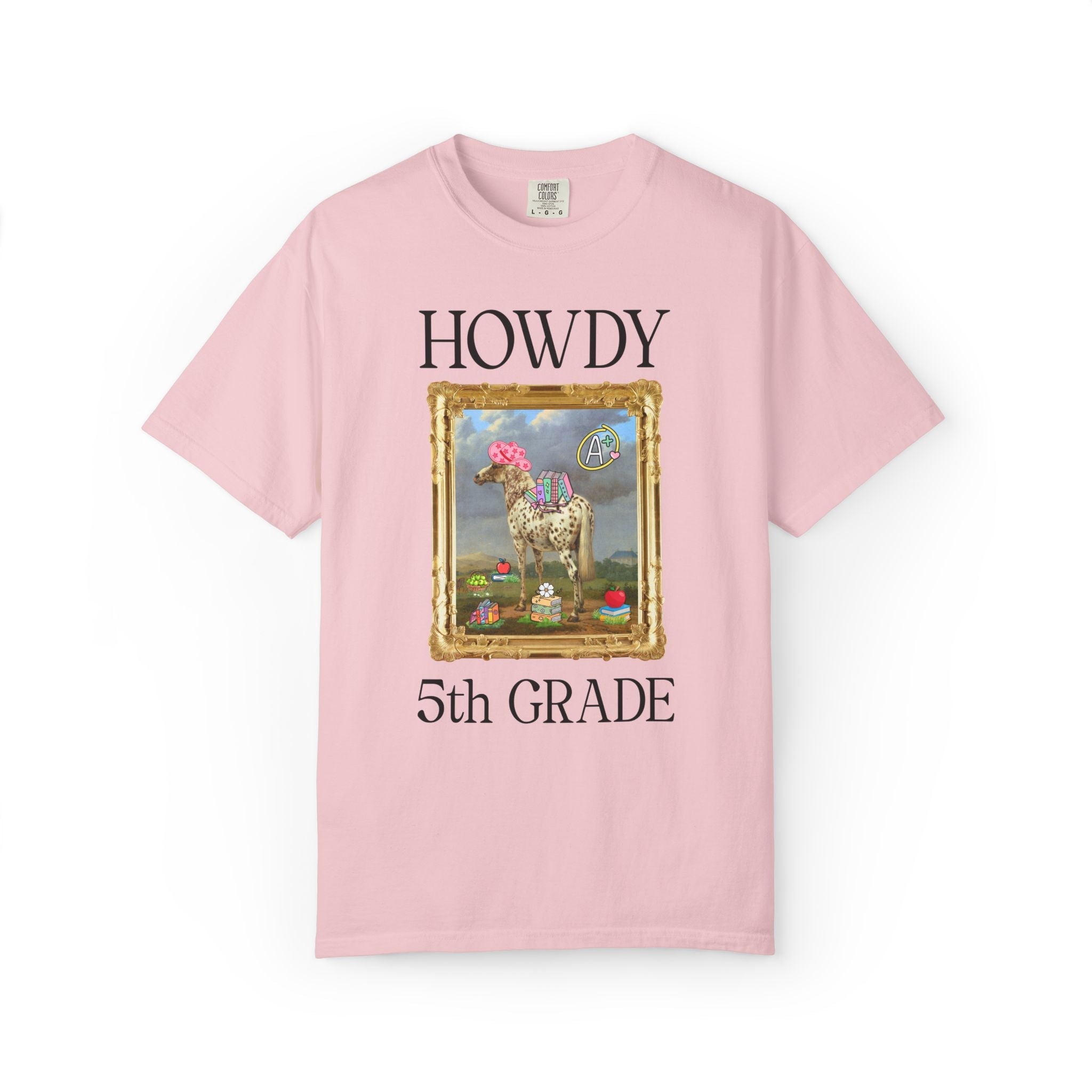 Howdy Fifth Grade Teacher Team T-Shirt with Famous Painting, Horse Painting by Paulus Potter, Back to School, 17th Century Art History - Opal and June