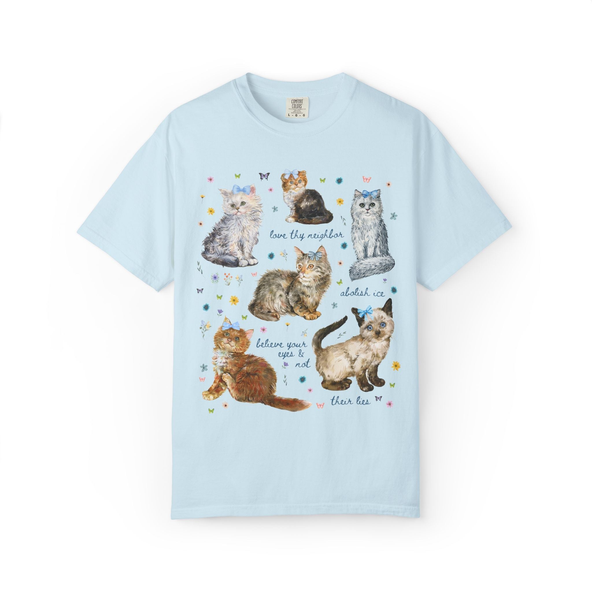 Human Rights Immigration Tee Shirt for Cat Mom or Cat Dad: Abolish Ice Political Left Tee Shirt, Eclectic Grandmacore Anti Racism T-Shirt - Opal and June