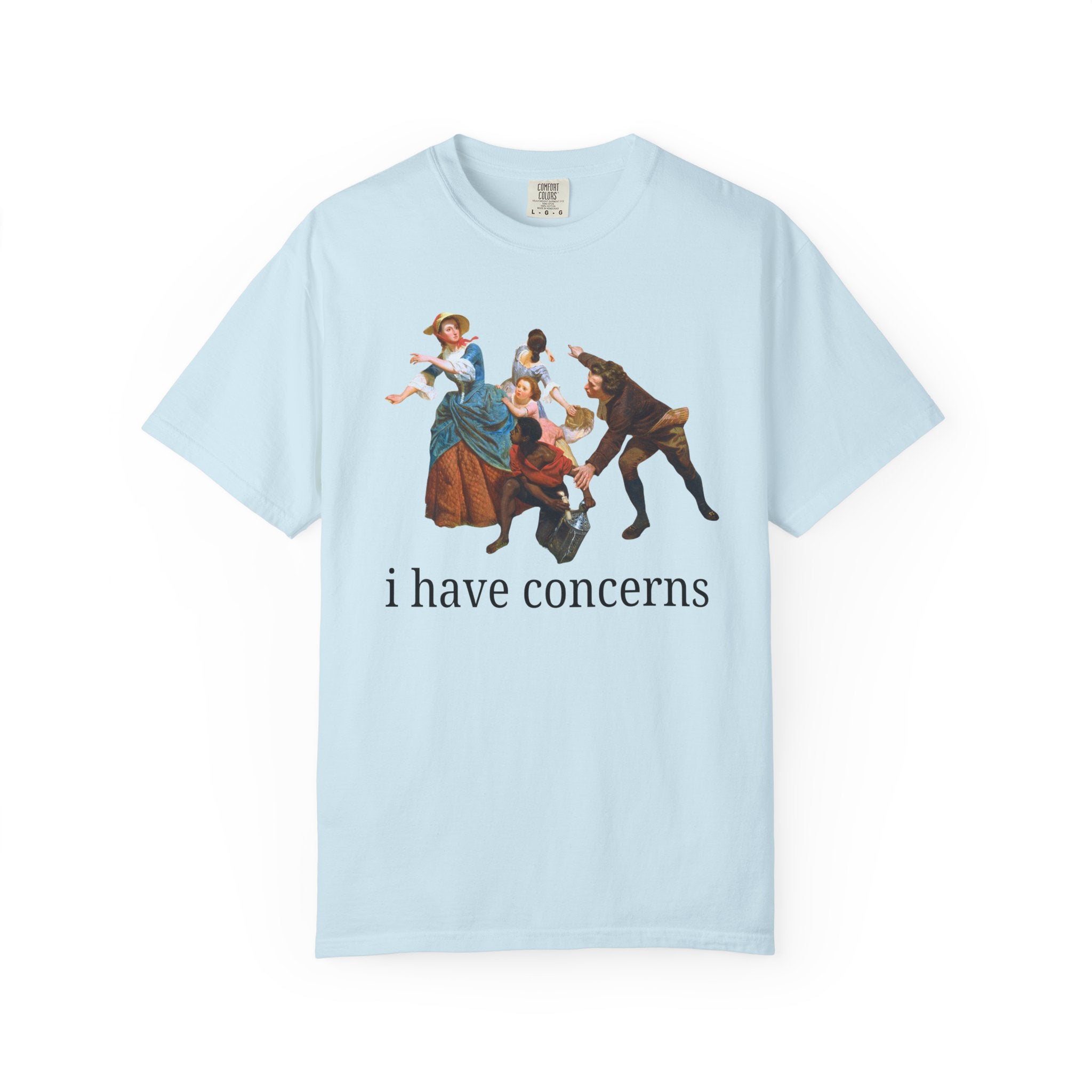 I Have Concerns Art History T-Shirt: Mrs. Schuyler Burning Her Wheat Fields Painting by Emanuel Leutze, Famous Painting Art Historian Tee - Opal and June