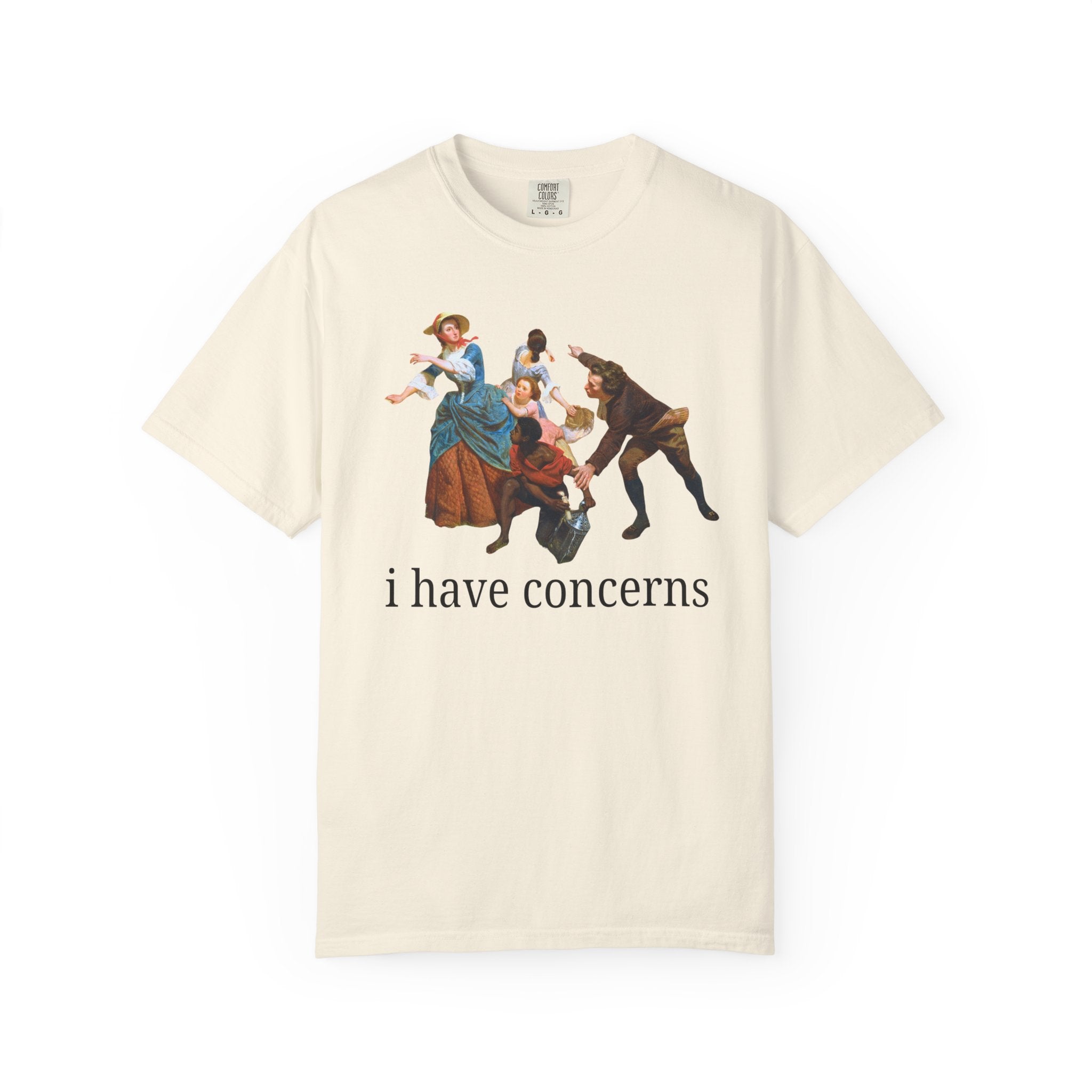 I Have Concerns Art History T-Shirt: Mrs. Schuyler Burning Her Wheat Fields Painting by Emanuel Leutze, Famous Painting Art Historian Tee - Opal and June