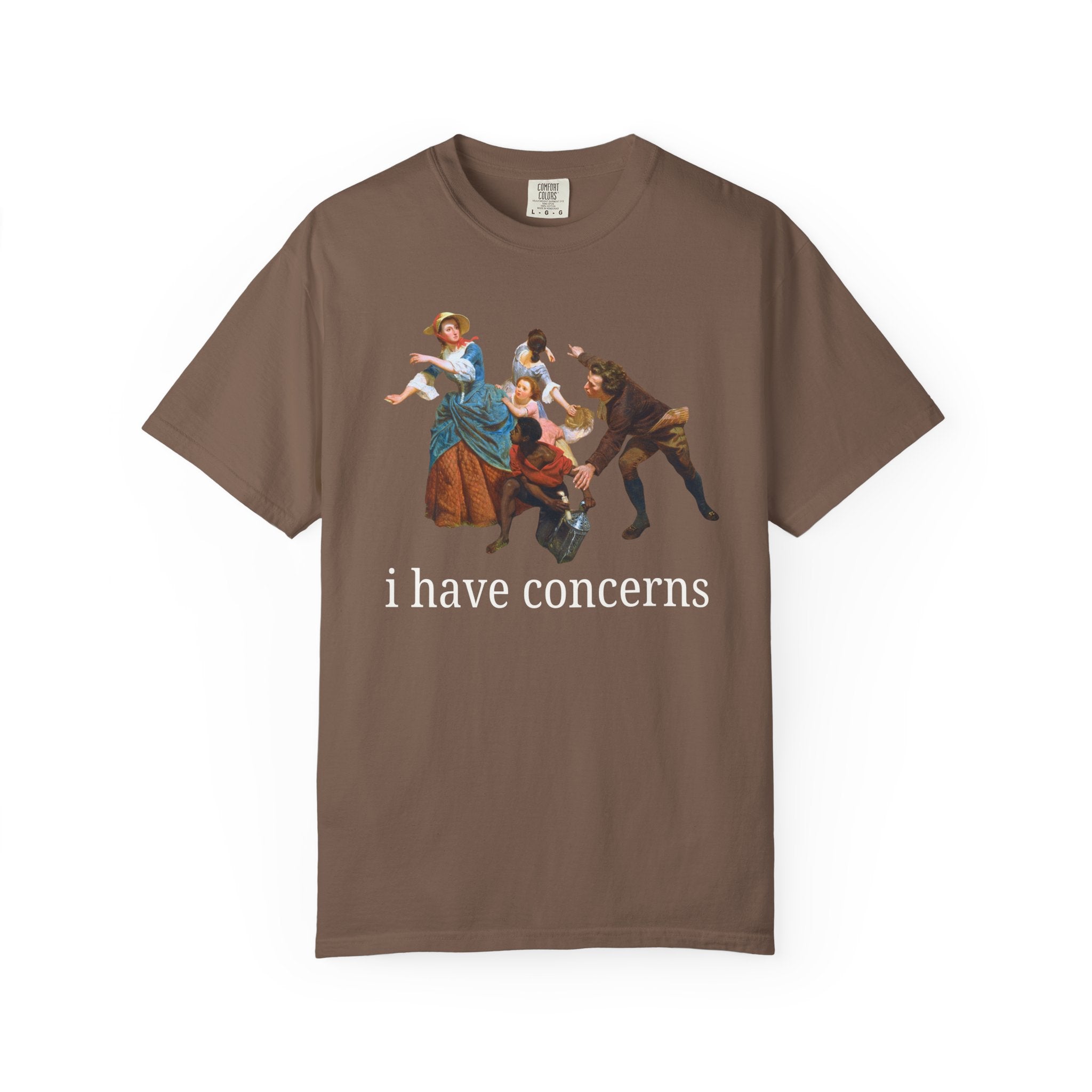 I Have Concerns Art History T-Shirt: Mrs. Schuyler Burning Her Wheat Fields Painting by Emanuel Leutze, Famous Painting Art Historian Tee - Opal and June