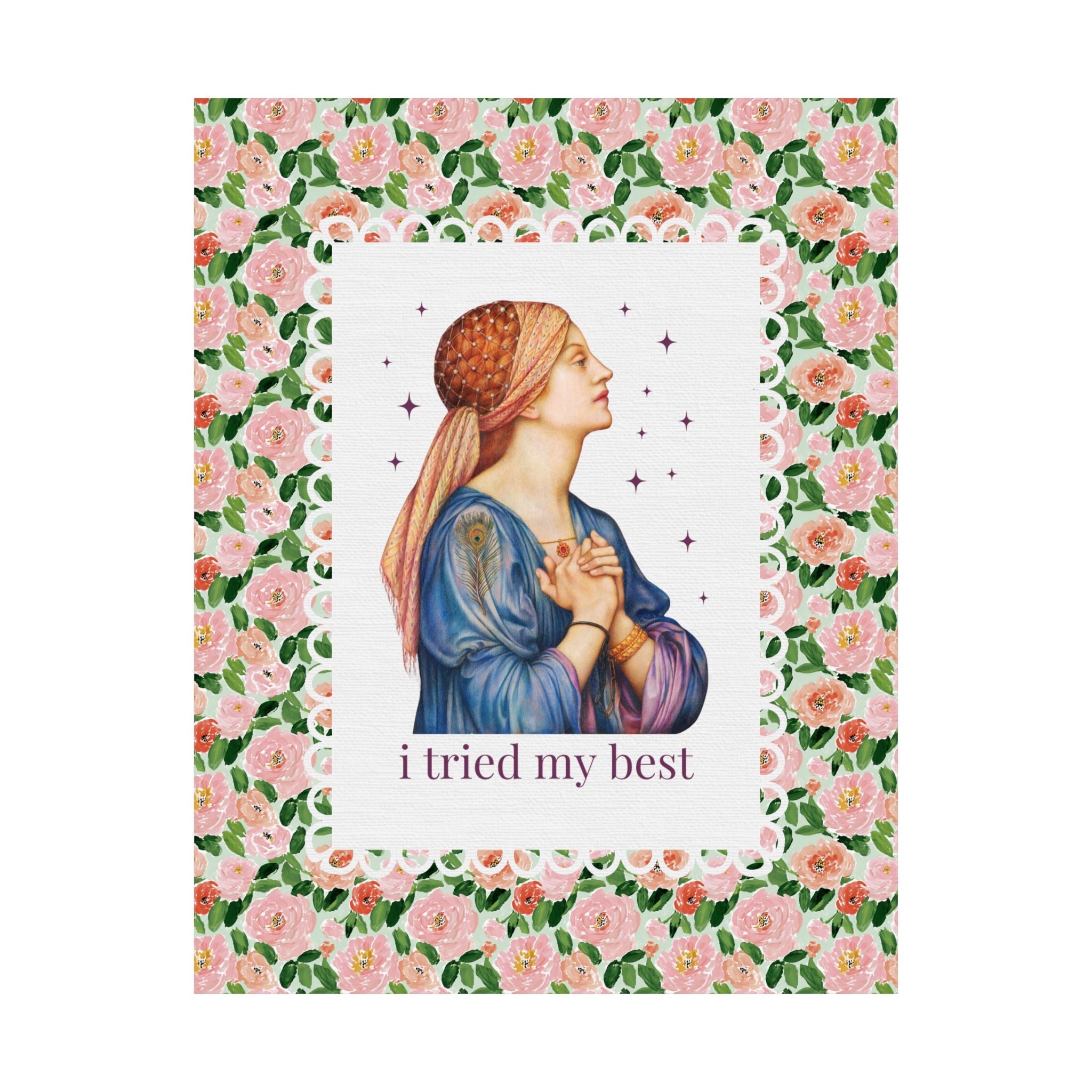 I Tried My Best: Funny Art History Poster Print for Art Historian or Museum Lover, Funny New Mama or College Student Decor for Room - Opal and June