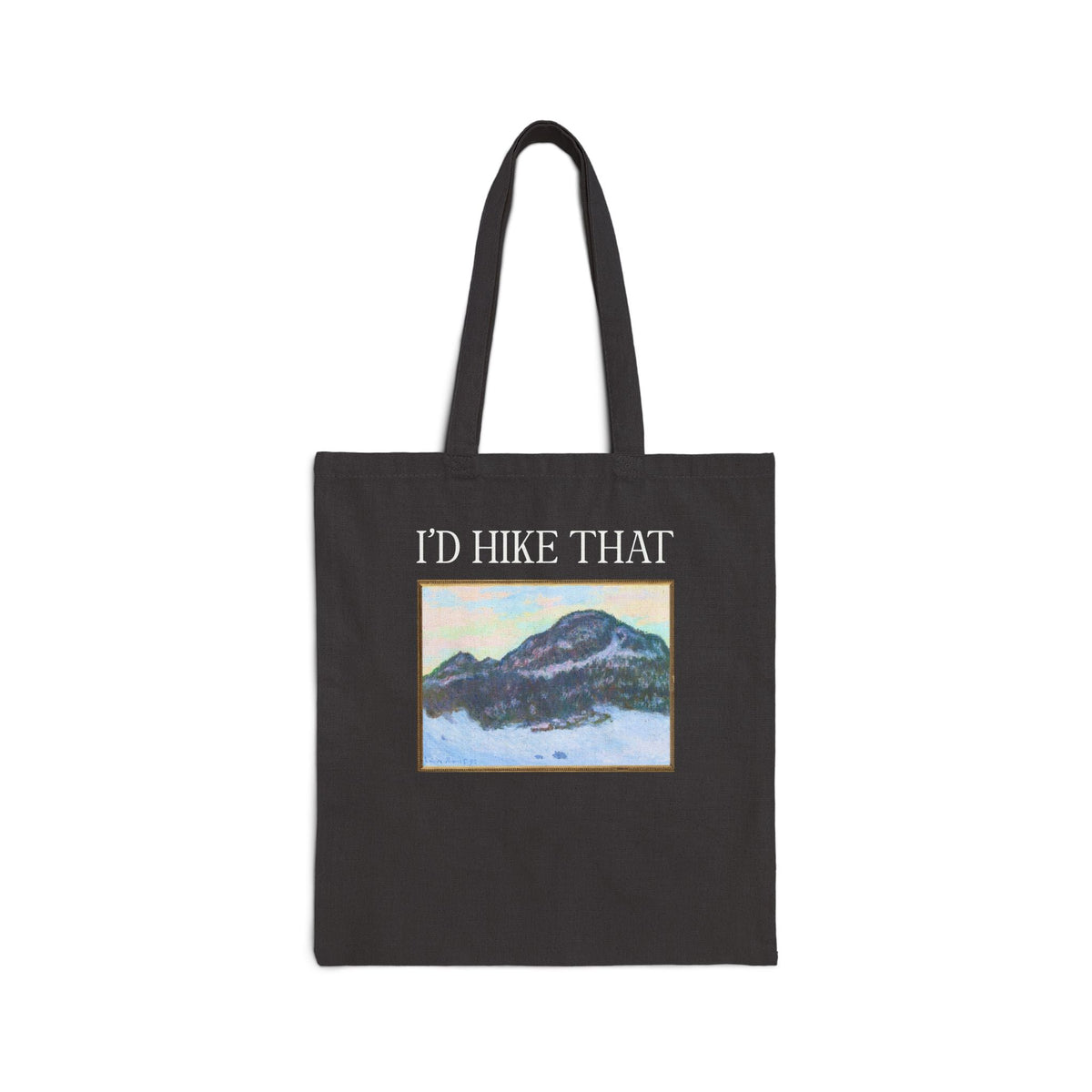 I'd Hike That: Kolaas Mountain in Norway by Claude Monet, Hiking Art History Buff Tote Bag for Artist Who Loves Hiking and Mountains - Opal and June
