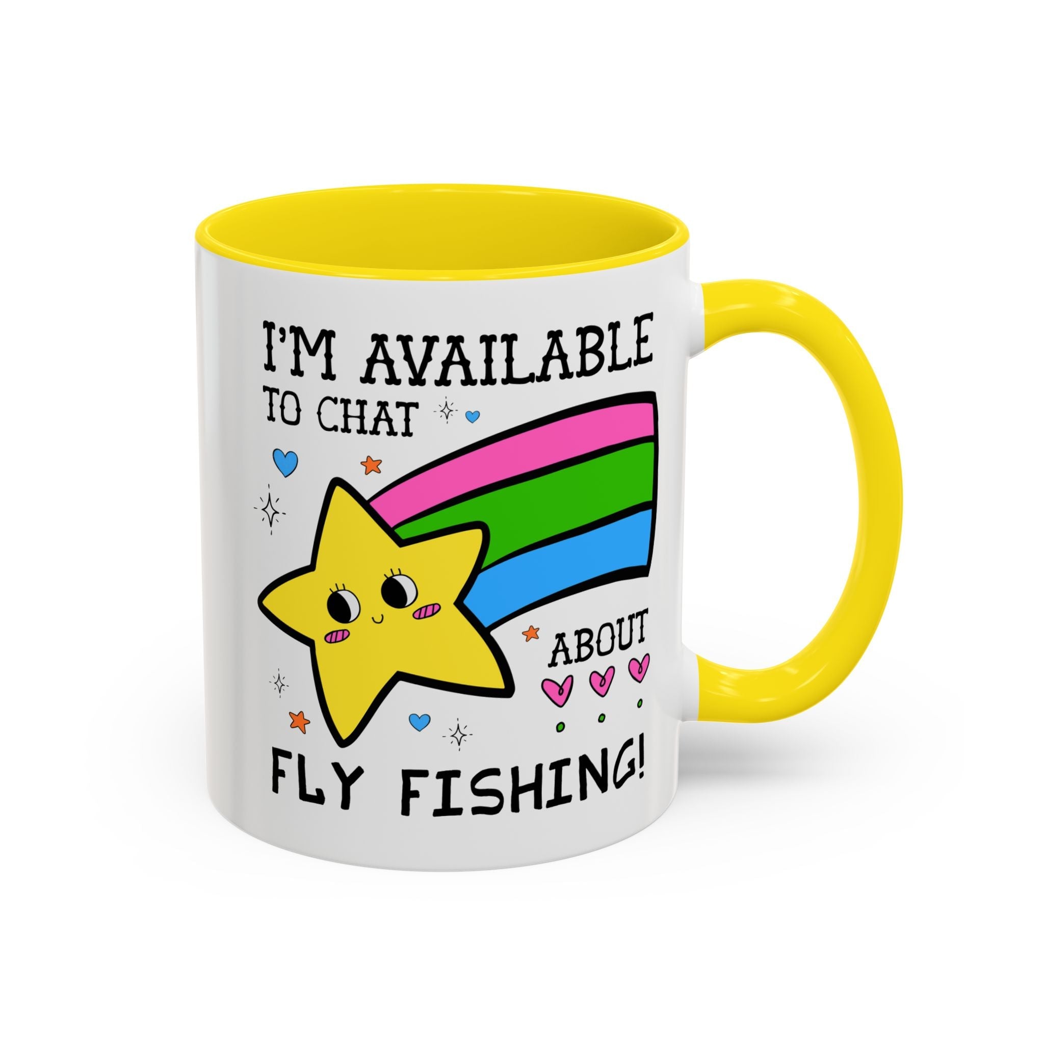 I'm Available to Chat About Fly Fishing Coffee Mug: Funny Fishing Lover Gift for Dad or Brother Who Loves Fly Fishing - Opal and June