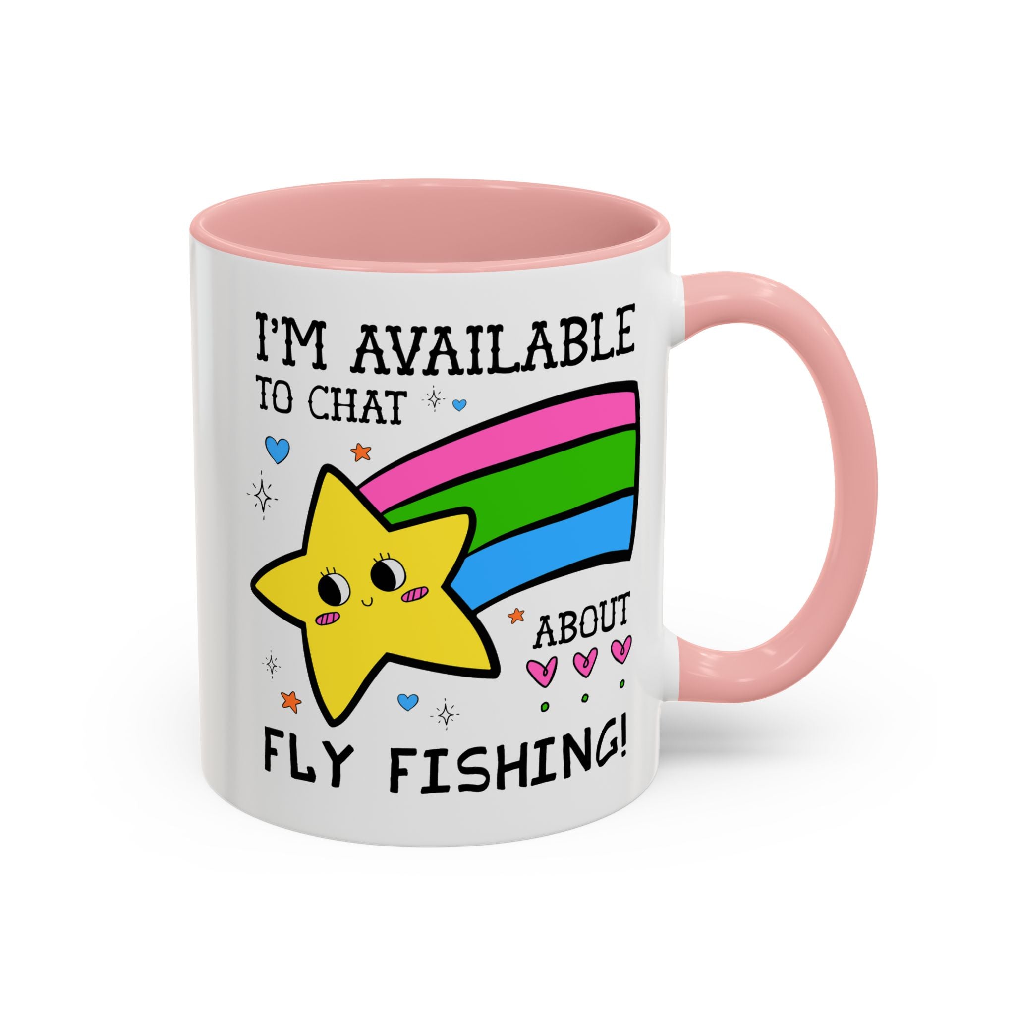 I'm Available to Chat About Fly Fishing Coffee Mug: Funny Fishing Lover Gift for Dad or Brother Who Loves Fly Fishing - Opal and June