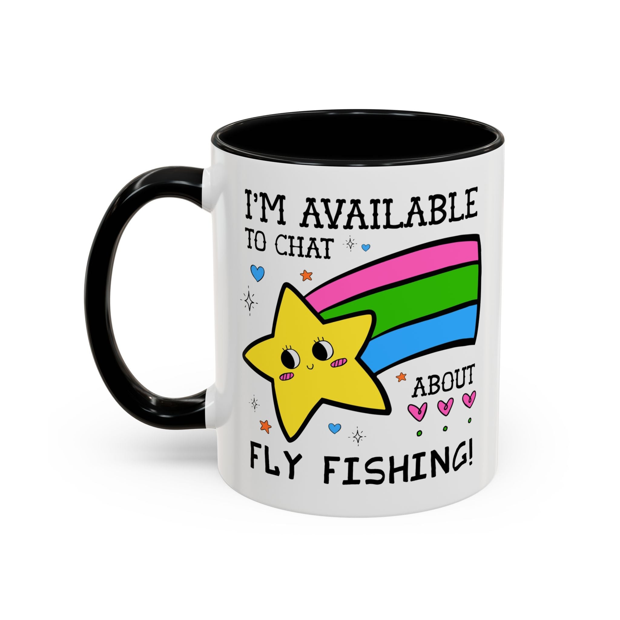 I'm Available to Chat About Fly Fishing Coffee Mug: Funny Fishing Lover Gift for Dad or Brother Who Loves Fly Fishing - Opal and June
