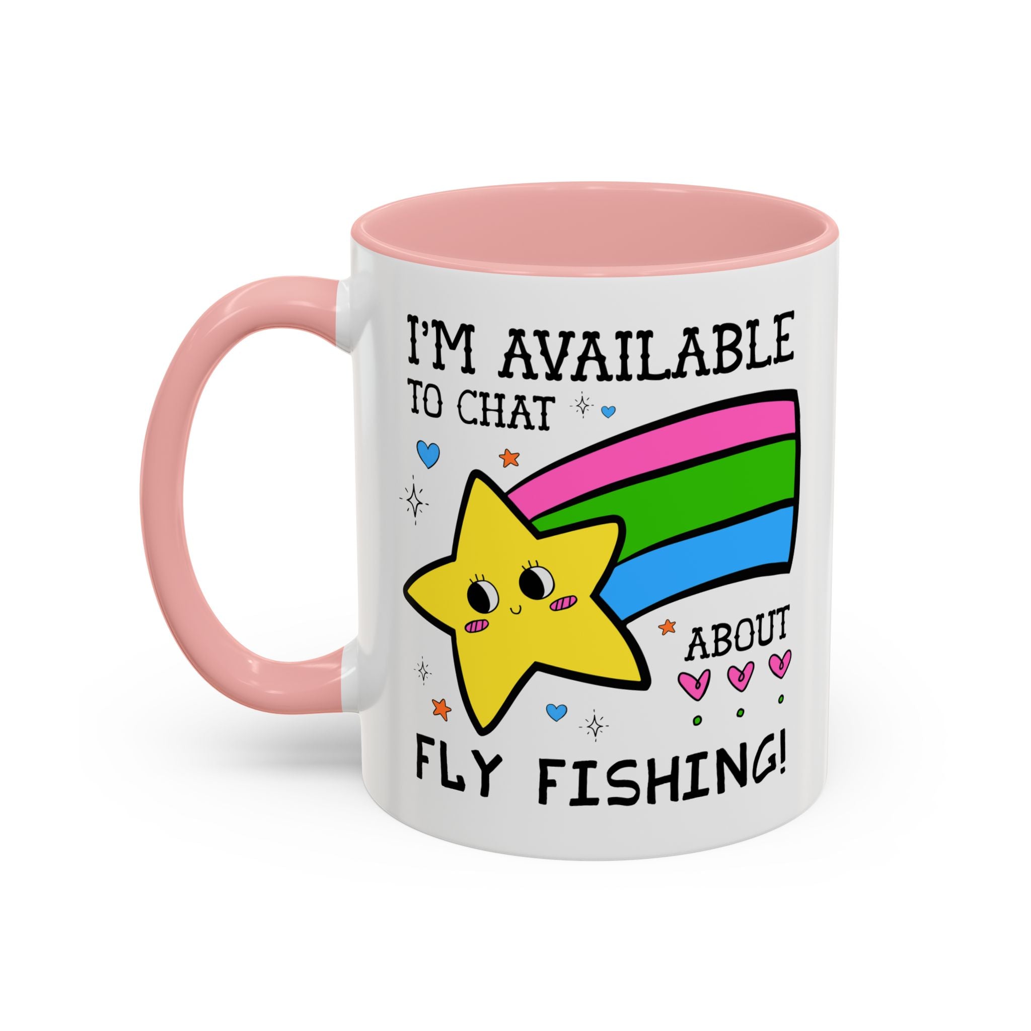 I'm Available to Chat About Fly Fishing Coffee Mug: Funny Fishing Lover Gift for Dad or Brother Who Loves Fly Fishing - Opal and June