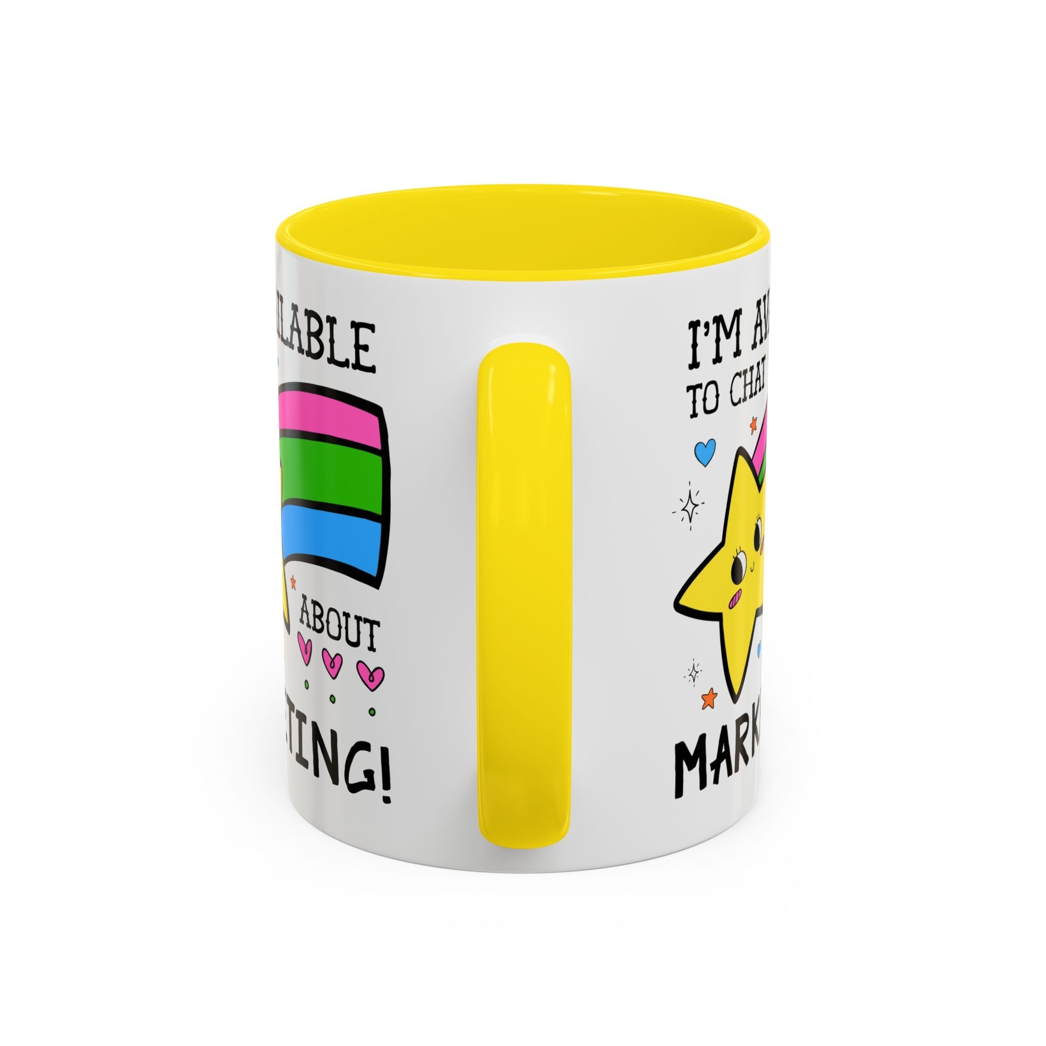I'm Available to Chat About Marketing Coffee Mug: Cute and Silly Marketing Major Gift for Student Gradating with a Marketing Degree - Opal and June