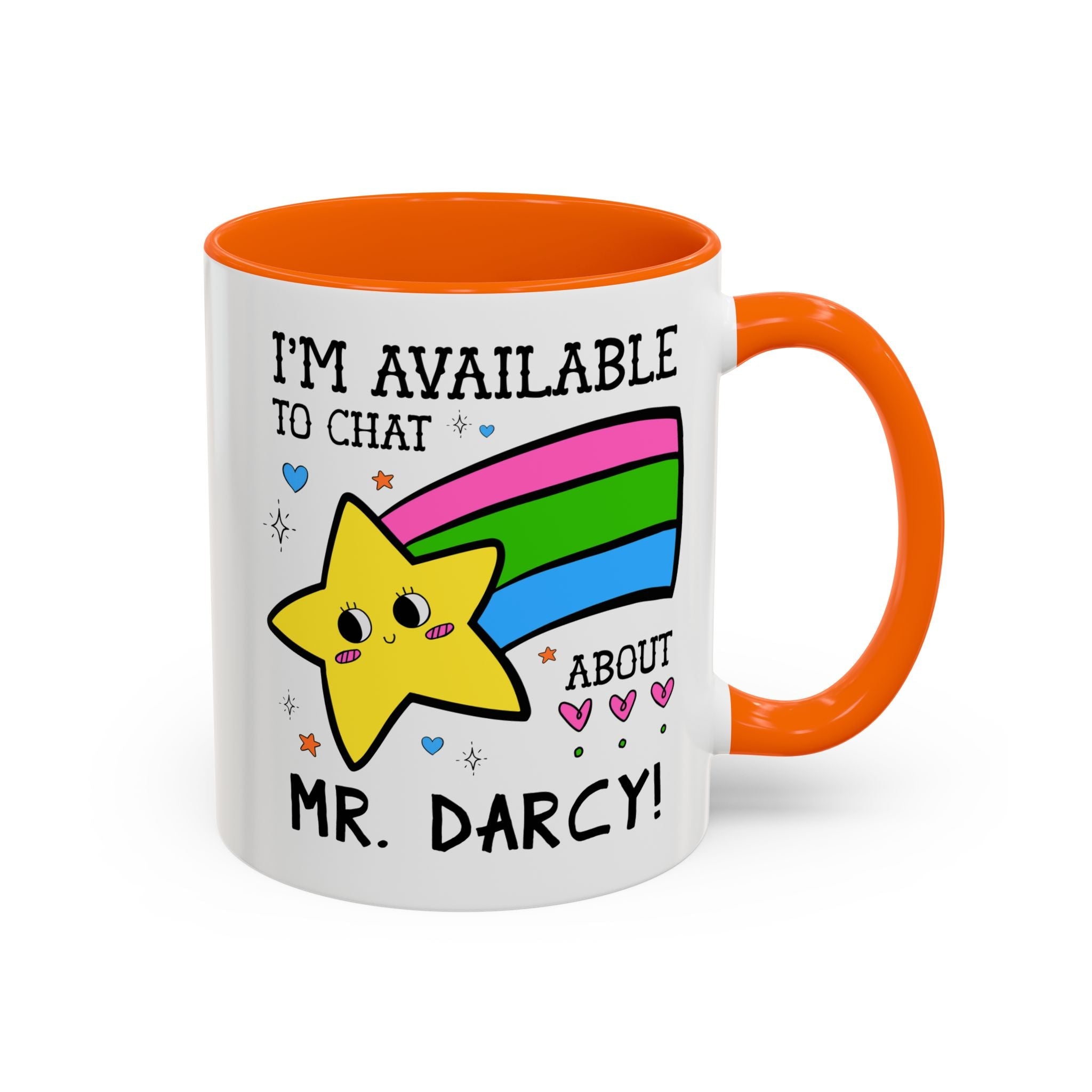 I'm Available to Chat About Mr. Darcy Coffee Mug: Funny Saying Romance Reader Gift for Jane Austen Bookworm - Opal and June