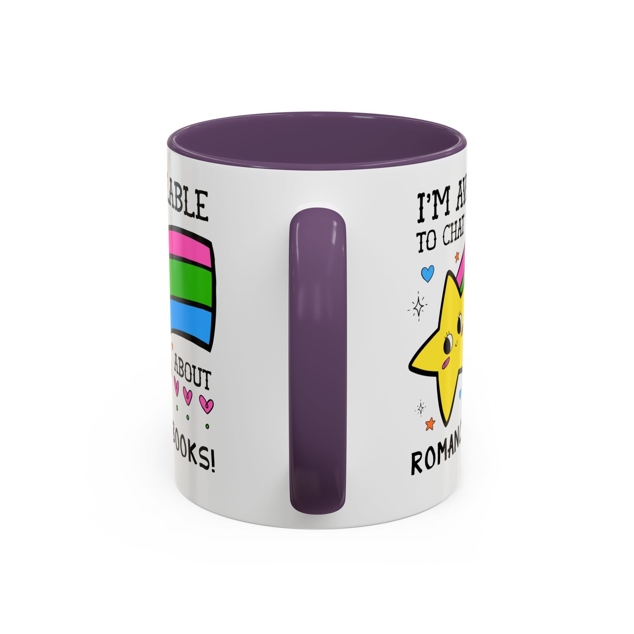 I'm Available to Chat About Romance Books Coffee Mug: Funny Saying Book Lover Gift Idea for Bookworm Who Loves Romance Novels, 11 Oz Mug - Opal and June