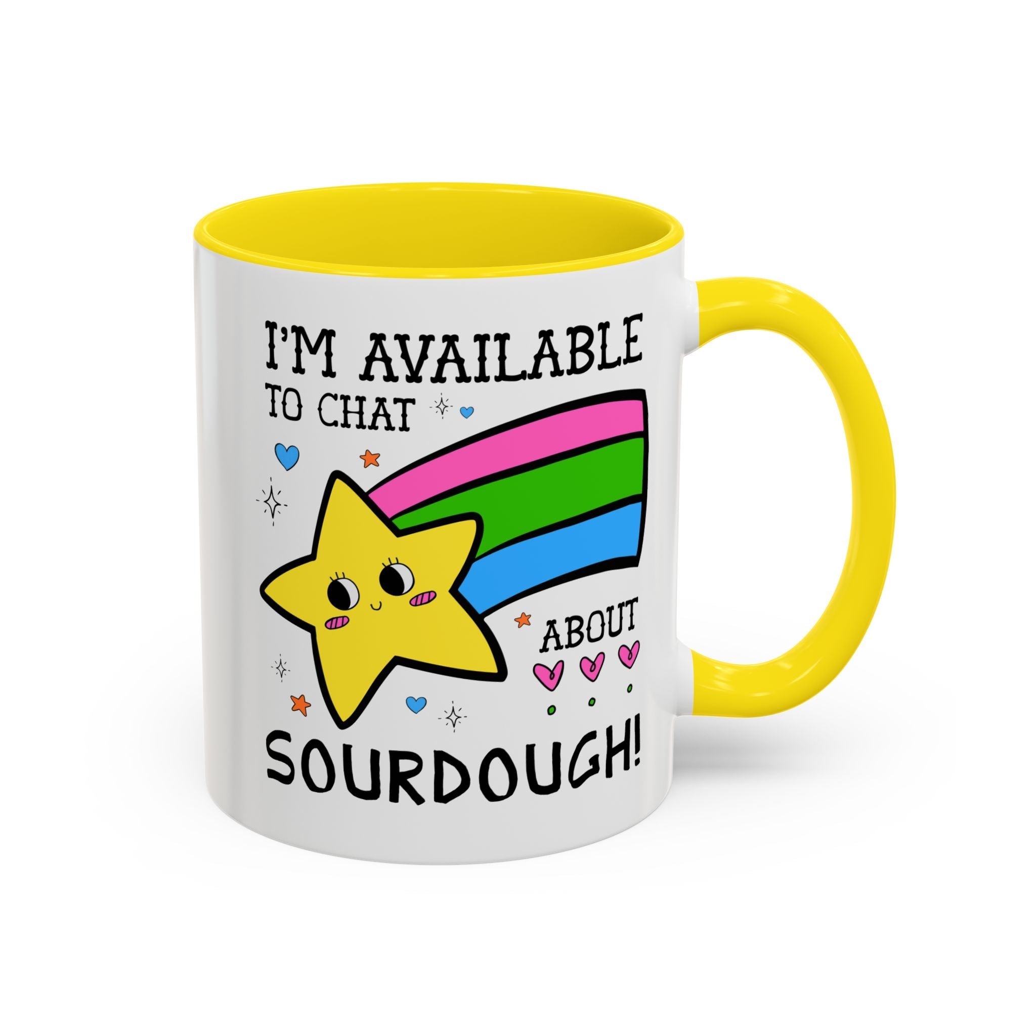 I'm Available to Chat About Sourdough Coffee Mug: Funny Saying 11 Oz Coffee Mug for Friend who Bakes Sourdough Bread - Opal and June