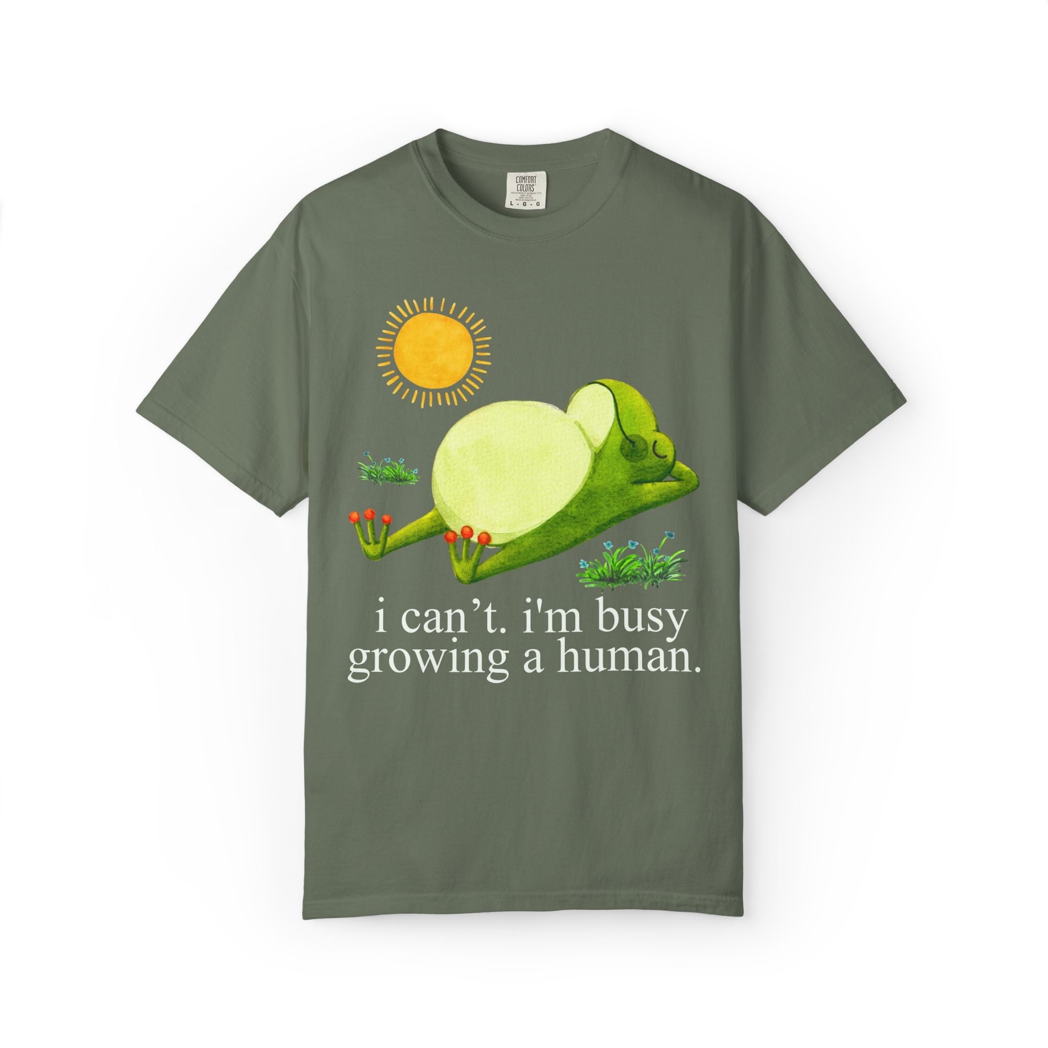 I'm Busy Growing a Human Tee - Opal and June