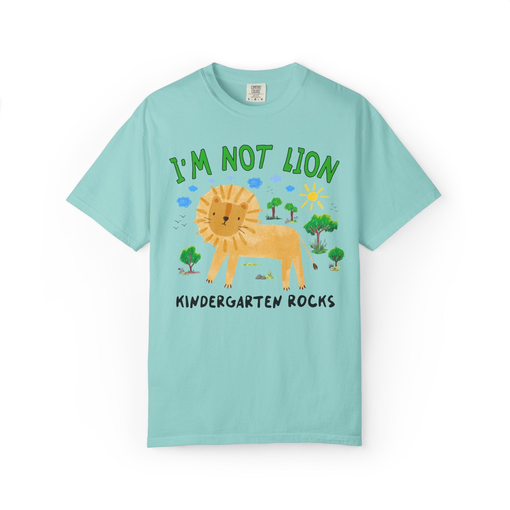 I'm Not Lion Kindergarten Rocks Tee Shirt for Teacher Who Loves Animals, Silly Dreamcore Back to School or Testing Day T-Shirt with Positive Affirmation - Opal and June