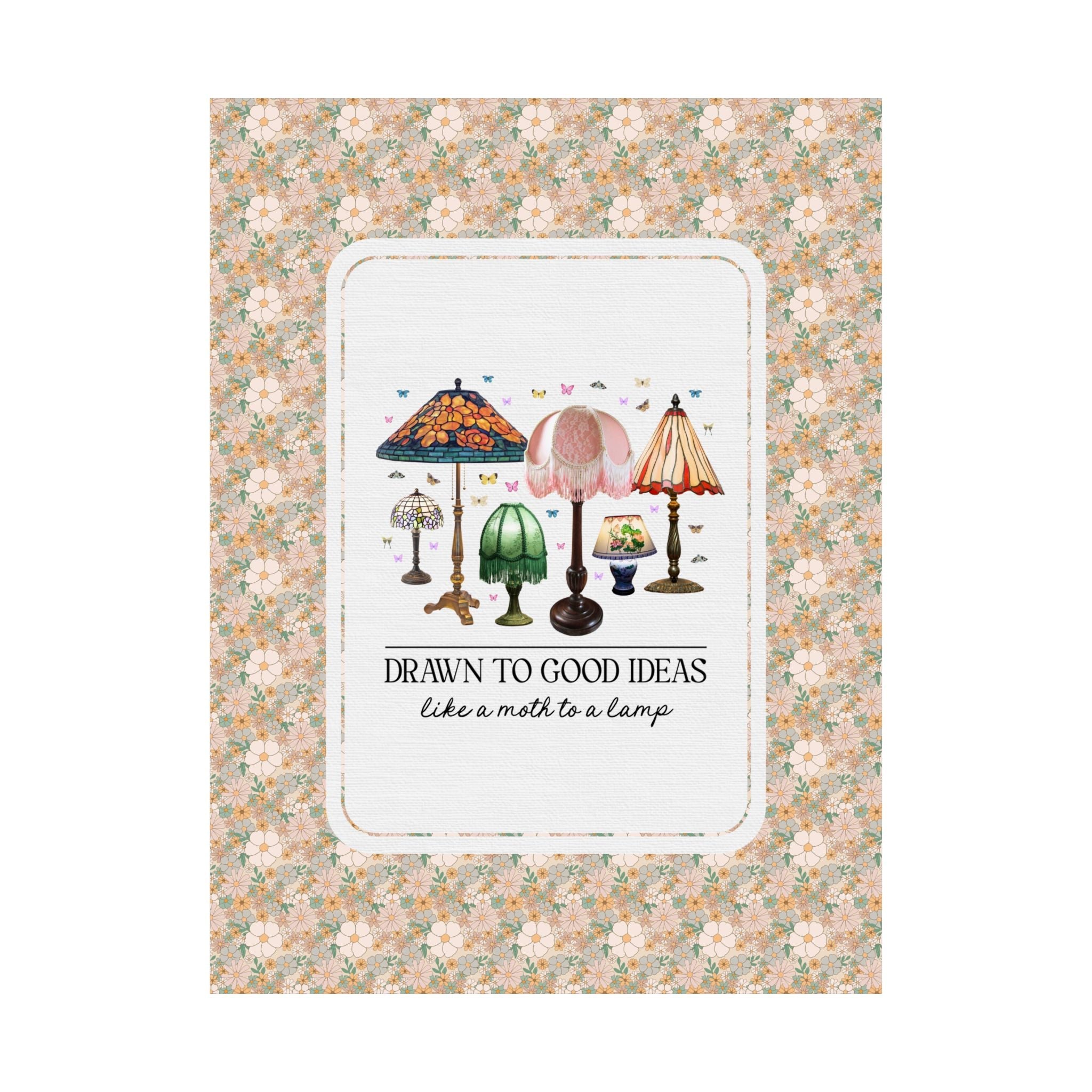 Insect Lover Entomologist or Science Teacher Poster Print: Drawn to Good Ideas Like a Moth to a Lamp, Silly Goblincore Scientist Print - Opal and June