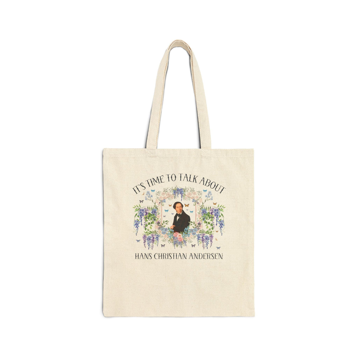 It's Time to Talk About Hans Christian Andersen European Folklore and Fairy Tale Bookish Tote Bag: Colorful Maximalist Book Lover Tote - Opal and June