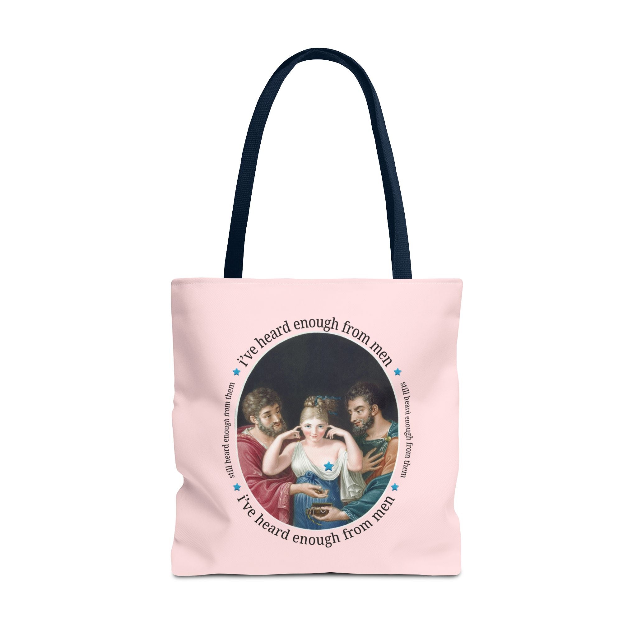 I've Heard Enough From Men Feminist Art History Tote Bag, Funny Sarcastic Goblincore Tote with 19th Century Painting, Women's Rights Gift - Opal and June