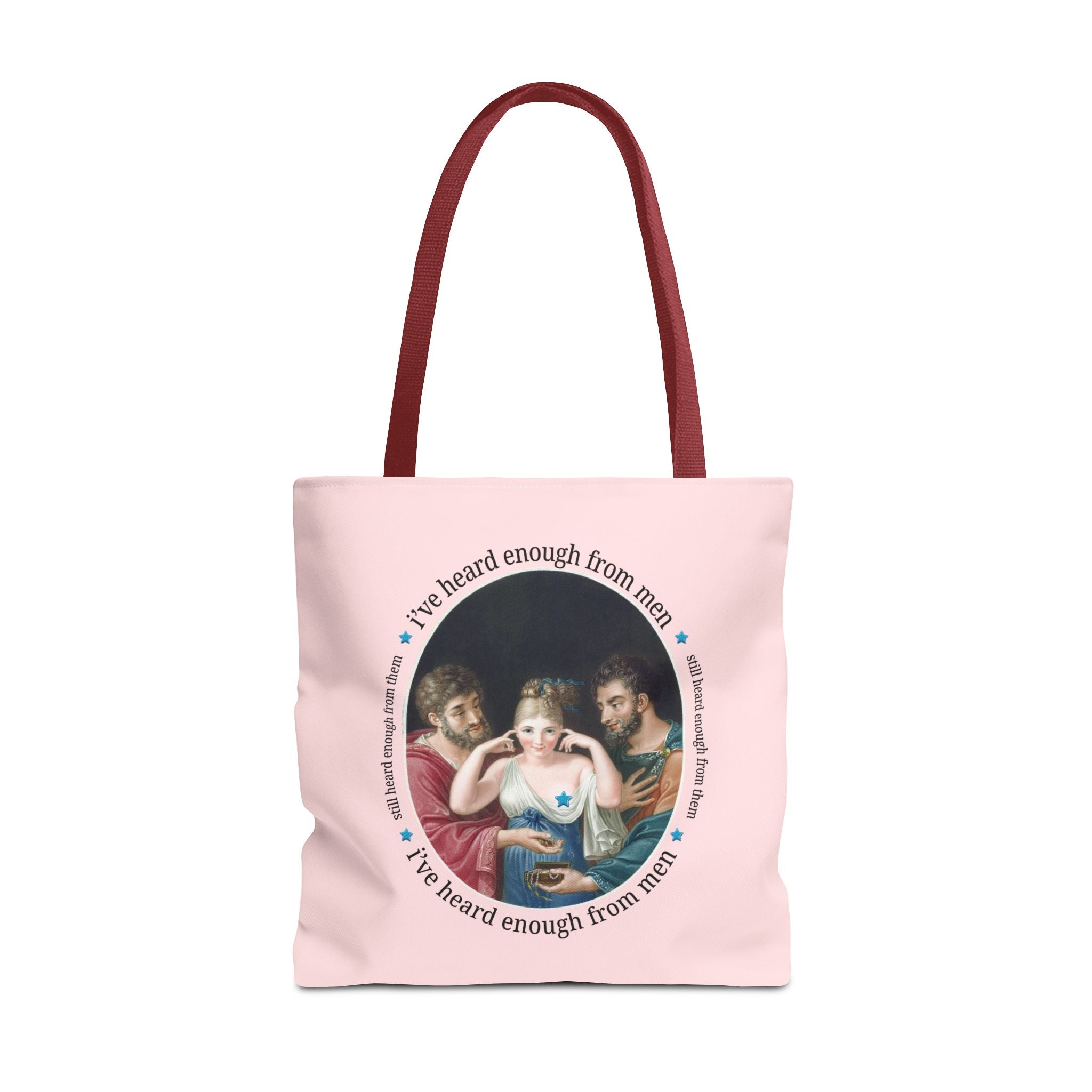 I've Heard Enough From Men Feminist Art History Tote Bag, Funny Sarcastic Goblincore Tote with 19th Century Painting, Women's Rights Gift - Opal and June