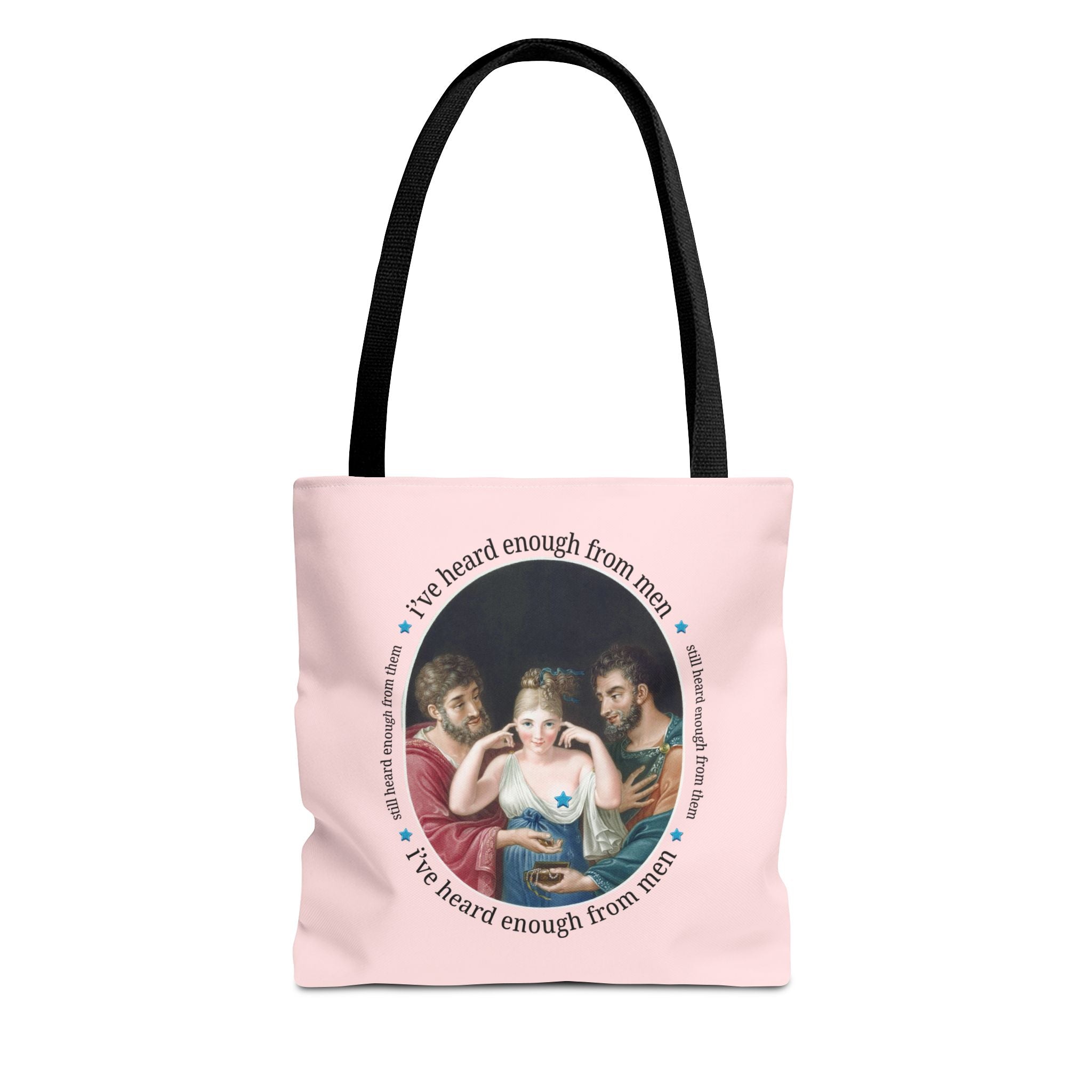 I've Heard Enough From Men Feminist Art History Tote Bag, Funny Sarcastic Goblincore Tote with 19th Century Painting, Women's Rights Gift - Opal and June