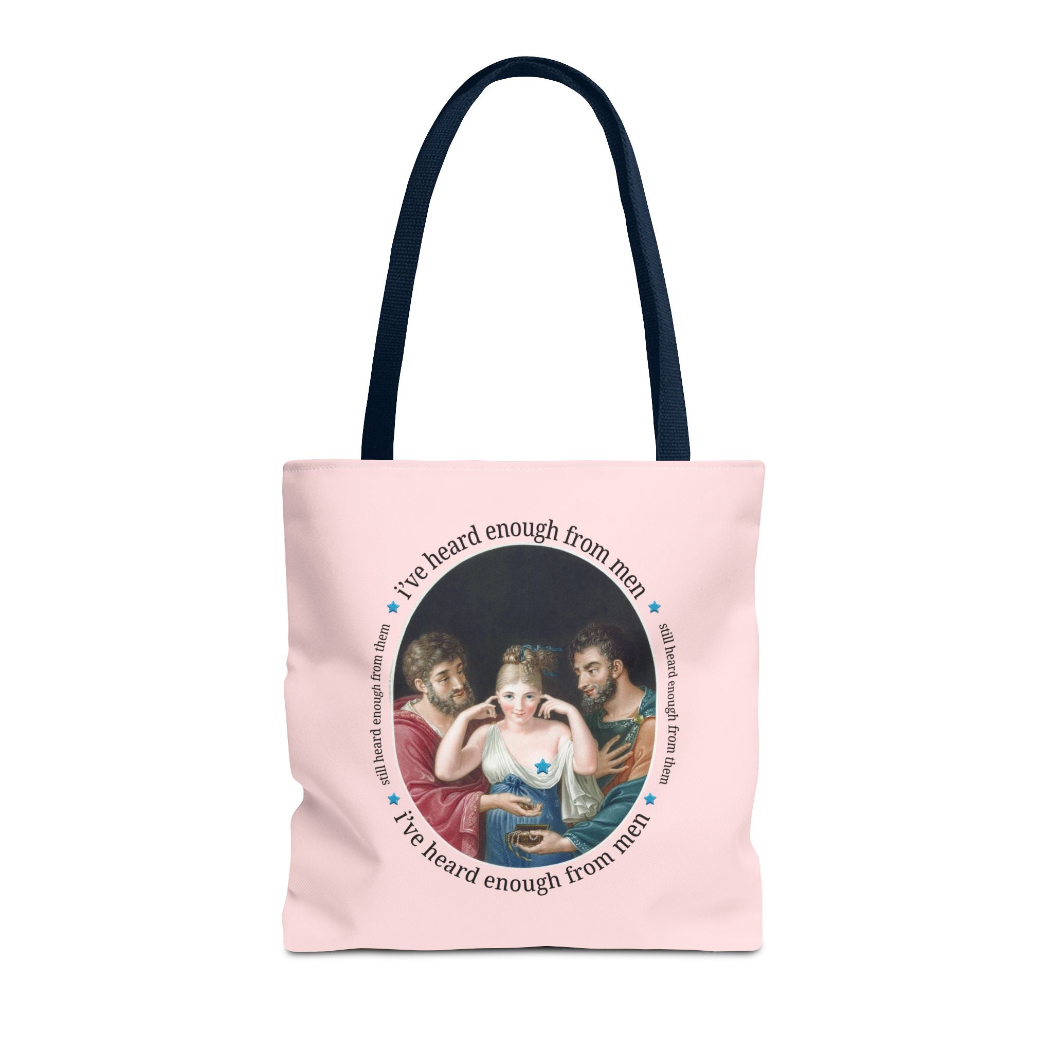I've Heard Enough From Men Feminist Art History Tote Bag, Funny Sarcastic Goblincore Tote with 19th Century Painting, Women's Rights Gift - Opal and June